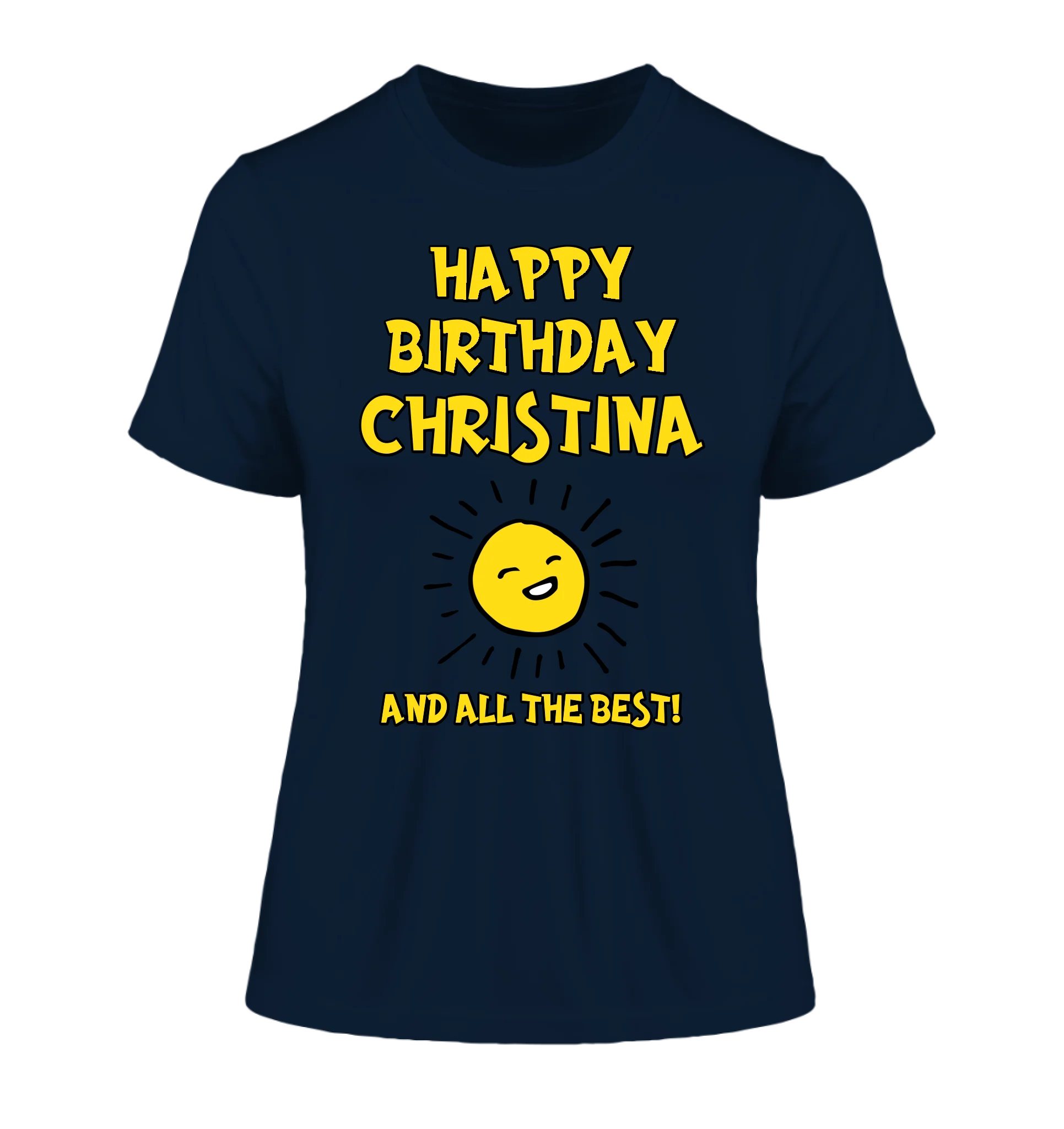 Geburtstagsdesign mit Wunschname (personalisierbare Motive) - Damen T-Shirt (Fitted) • Bio / French Navy / 2XL