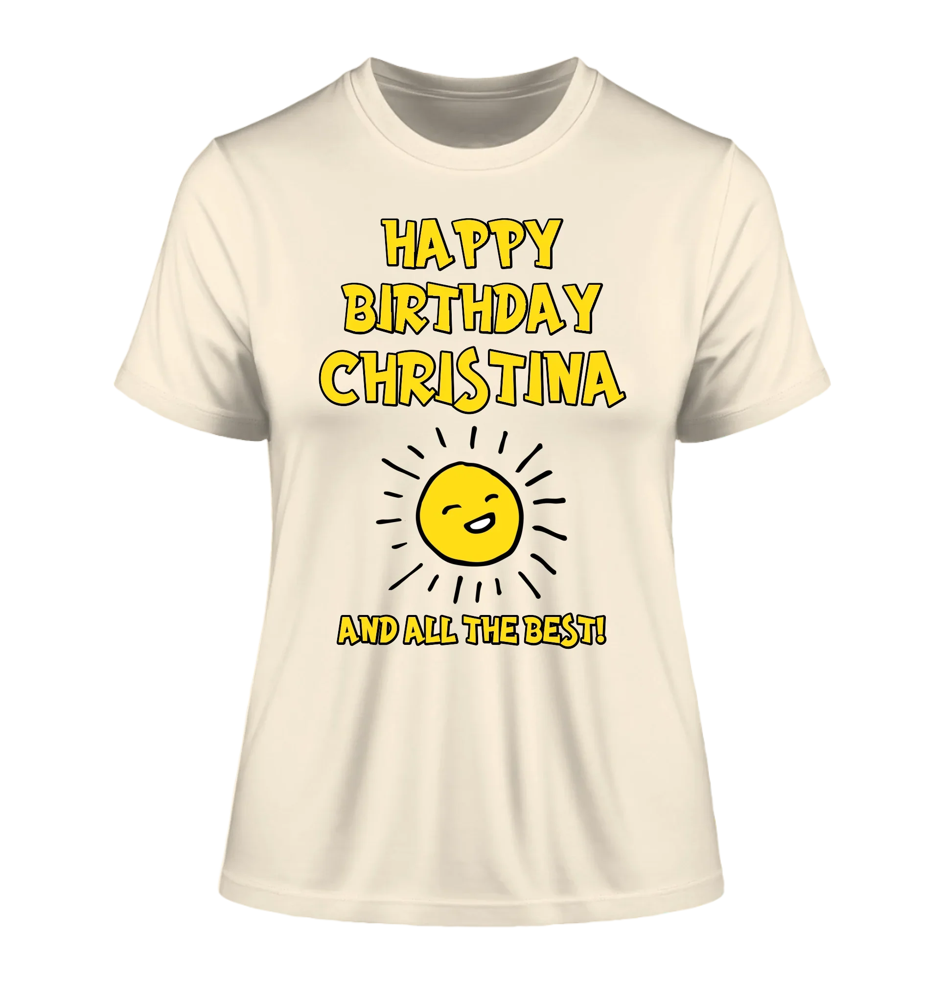 Geburtstagsdesign mit Wunschname (personalisierbare Motive) - Damen T-Shirt (Fitted) • Bio / Natural / 2XL