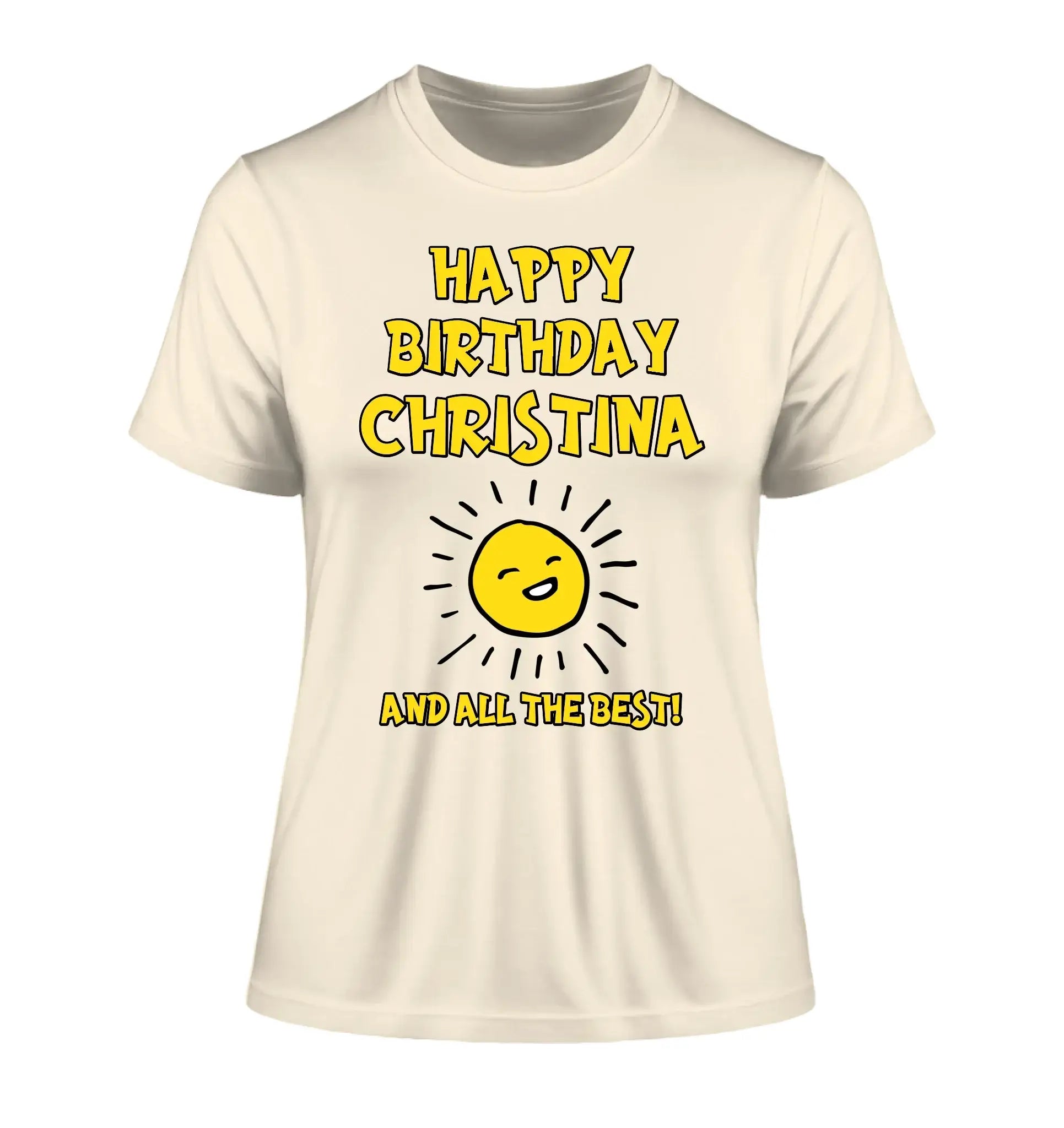 Geburtstagsdesign mit Wunschname (personalisierbare Motive) - Damen T-Shirt (Fitted) • Bio / Natural / 2XL