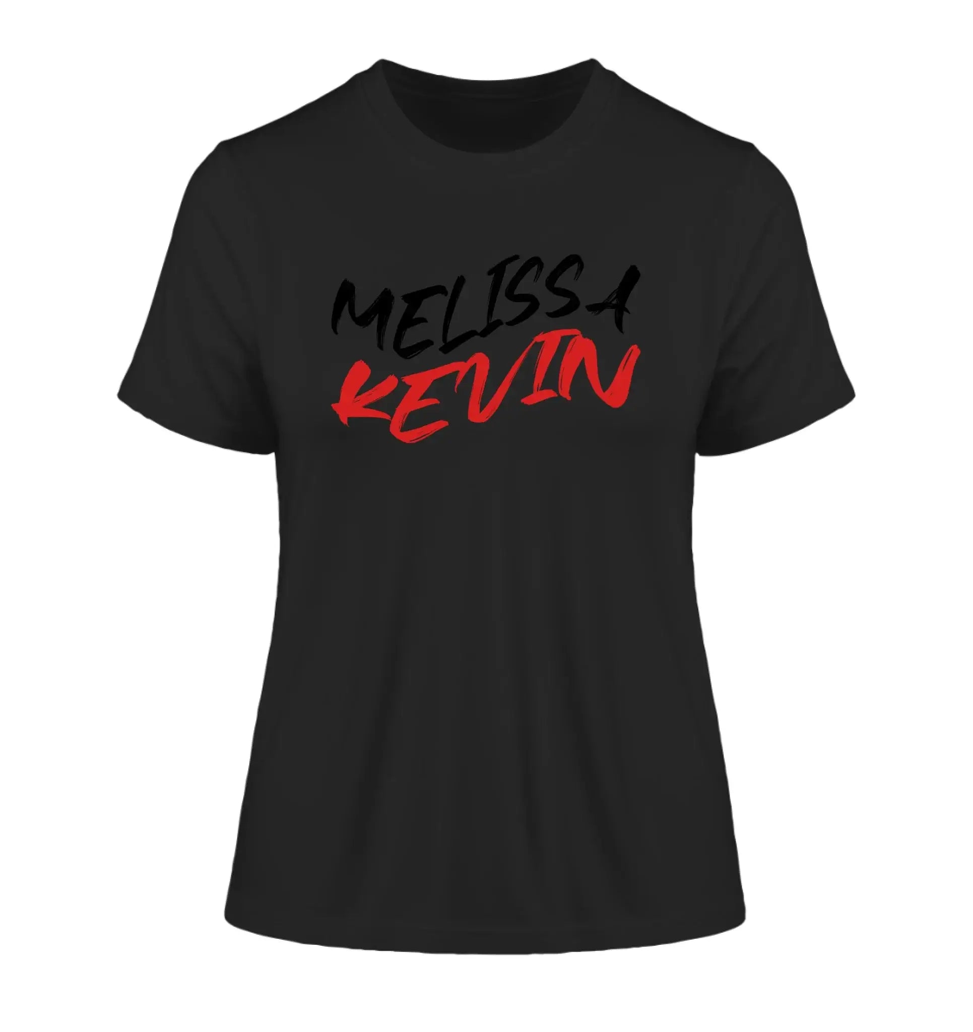 Geschwungener Name • 3 Motive verfügbar (personalisierbare Motive) - Damen T-Shirt (Fitted) • Bio / Black / 2XL