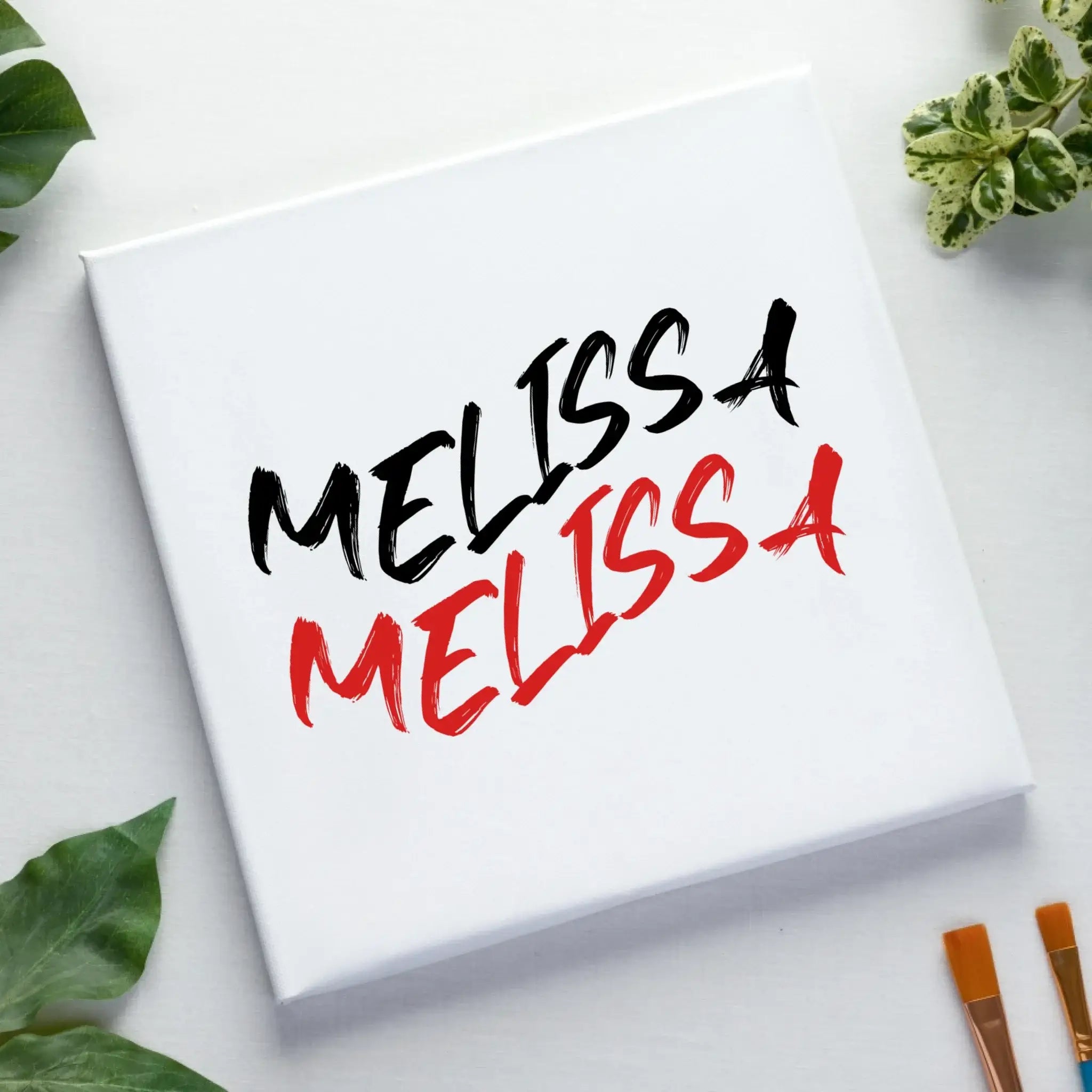 Geschwungener Name • 3 Motive verfügbar (personalisierbare Motive) - Leinwand auf Holzkeilrahmen / Standard