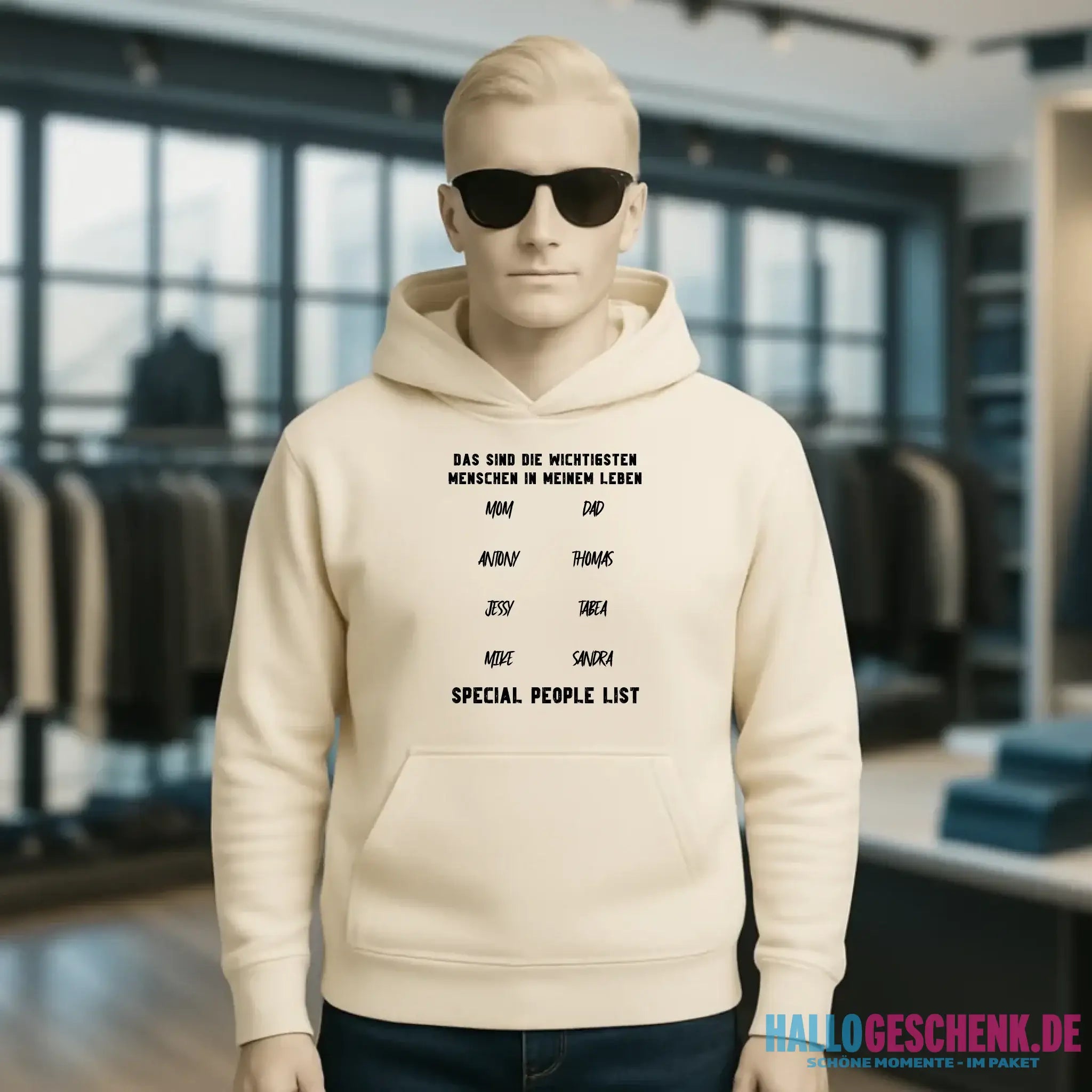 Gestalte den Text - Unisex Premium Hoodie XS-5XL aus Bio-Baumwolle für Damen & Herren