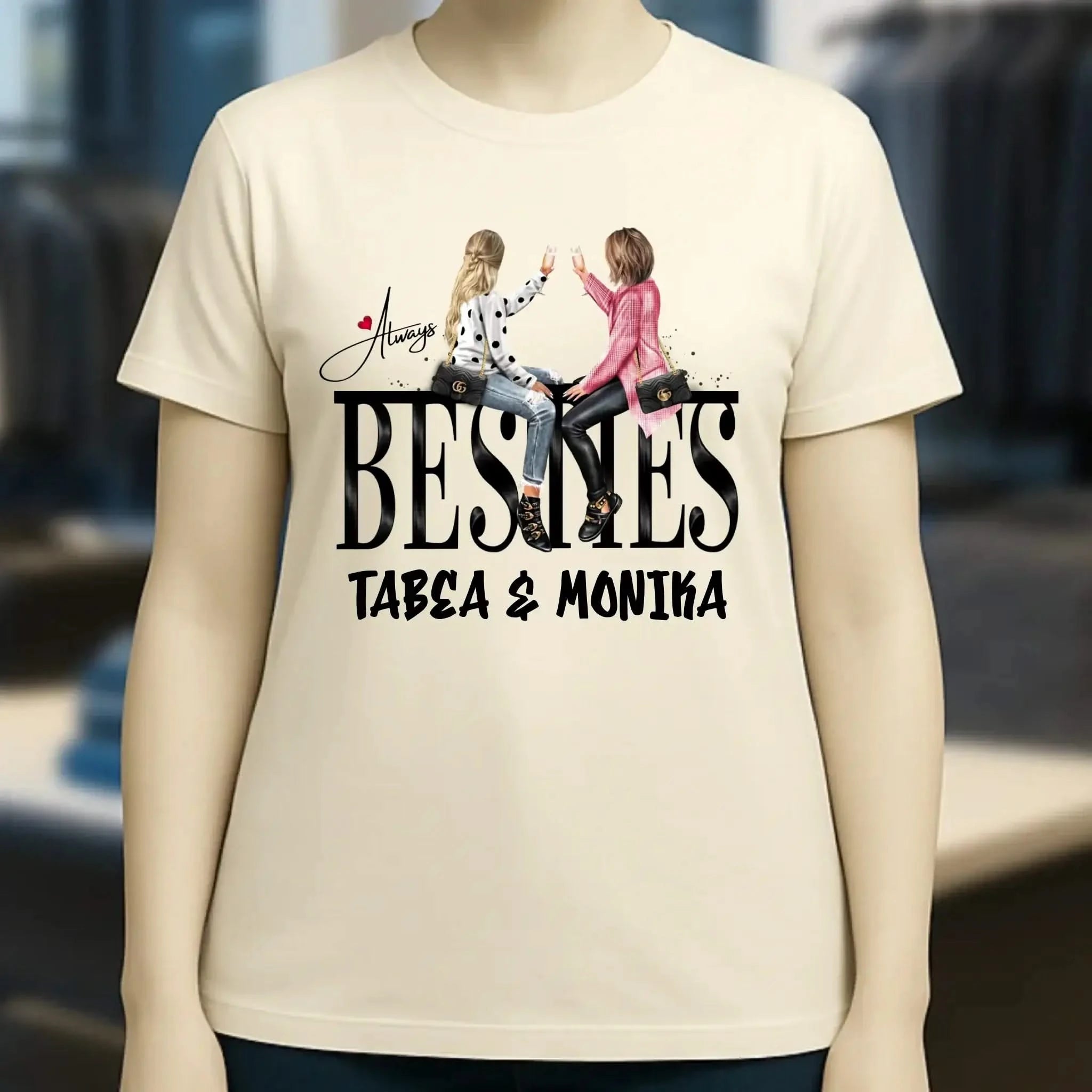 Girls on Text Besties • Ladies Premium T-Shirt XS-2XL aus Bio-Baumwolle für Damen • Exklusivdesign • personalisiert