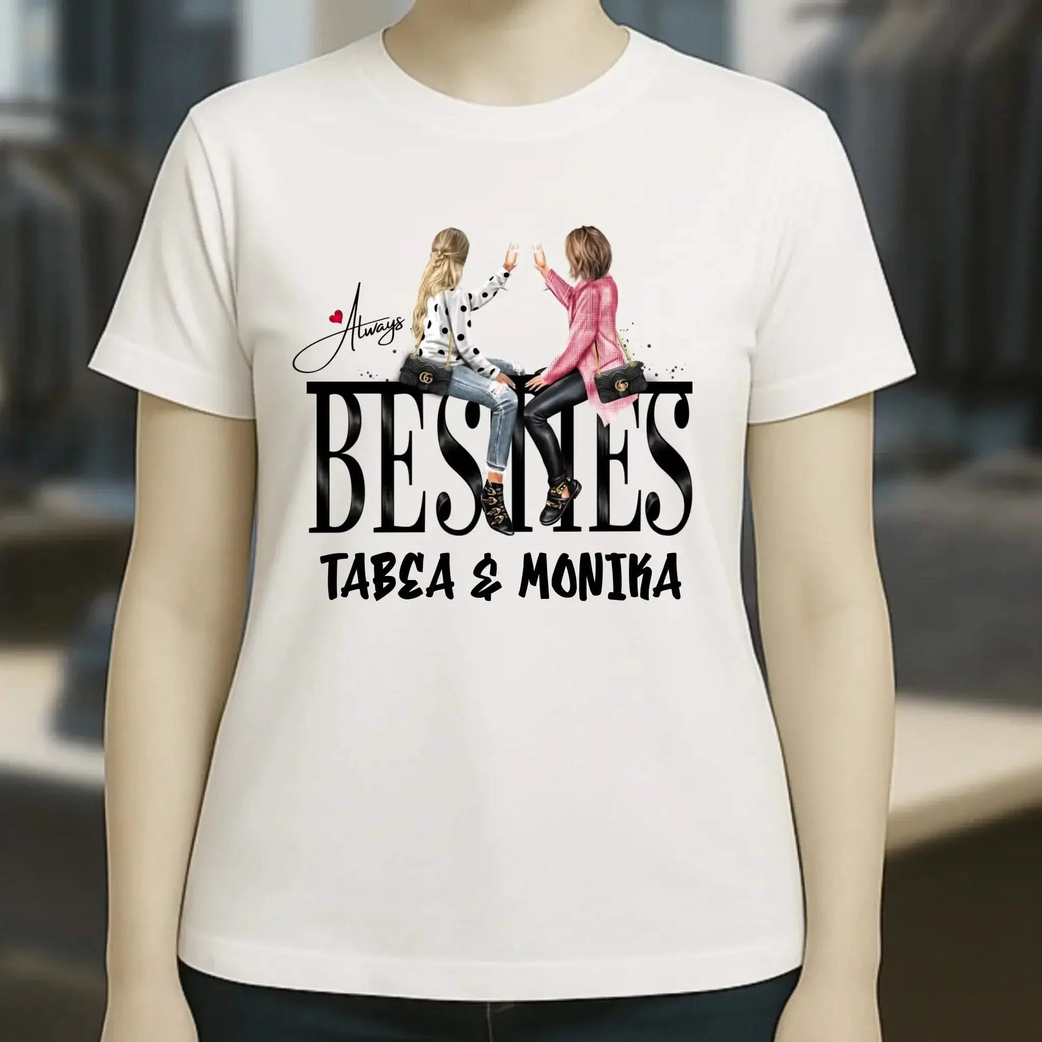 Girls on Text Besties • Ladies Premium T-Shirt XS-2XL aus Bio-Baumwolle für Damen • Exklusivdesign • personalisiert