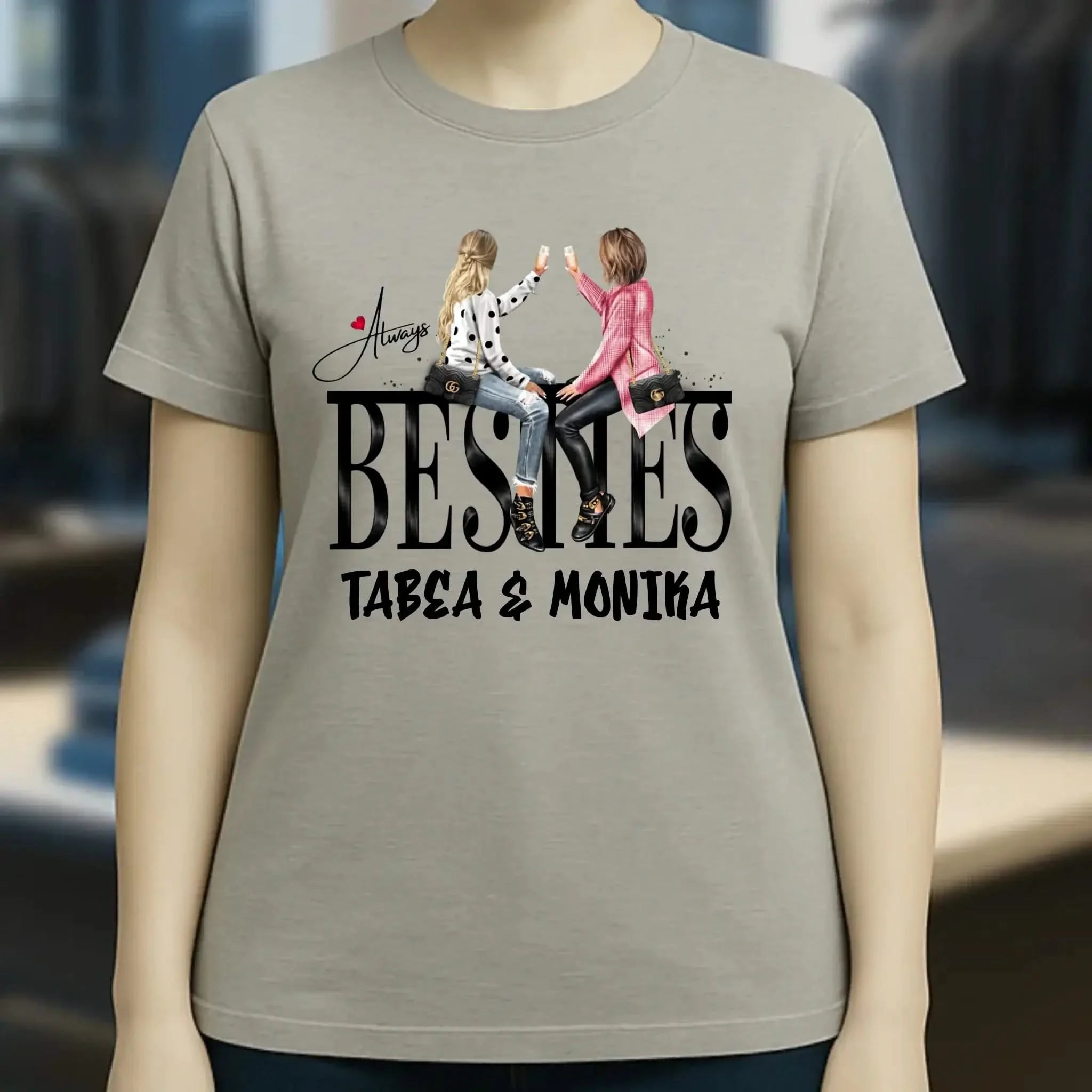 Girls on Text Besties • Ladies Premium T-Shirt XS-2XL aus Bio-Baumwolle für Damen • Exklusivdesign • personalisiert
