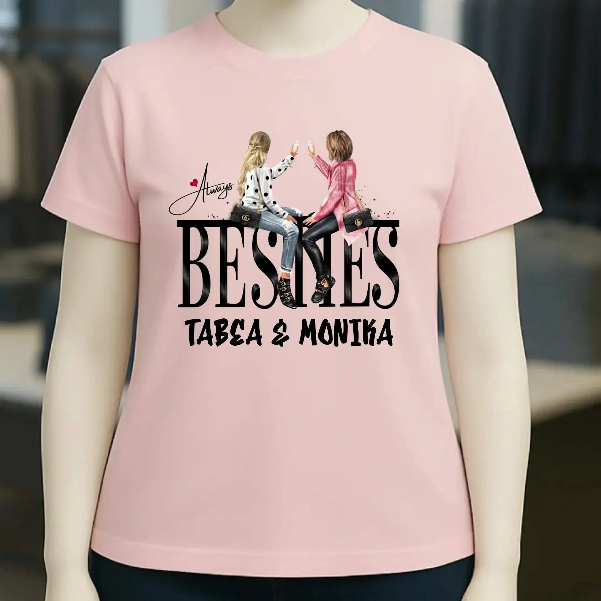 Girls on Text Besties • Ladies Premium T-Shirt XS-2XL aus Bio-Baumwolle für Damen • Exklusivdesign • personalisiert
