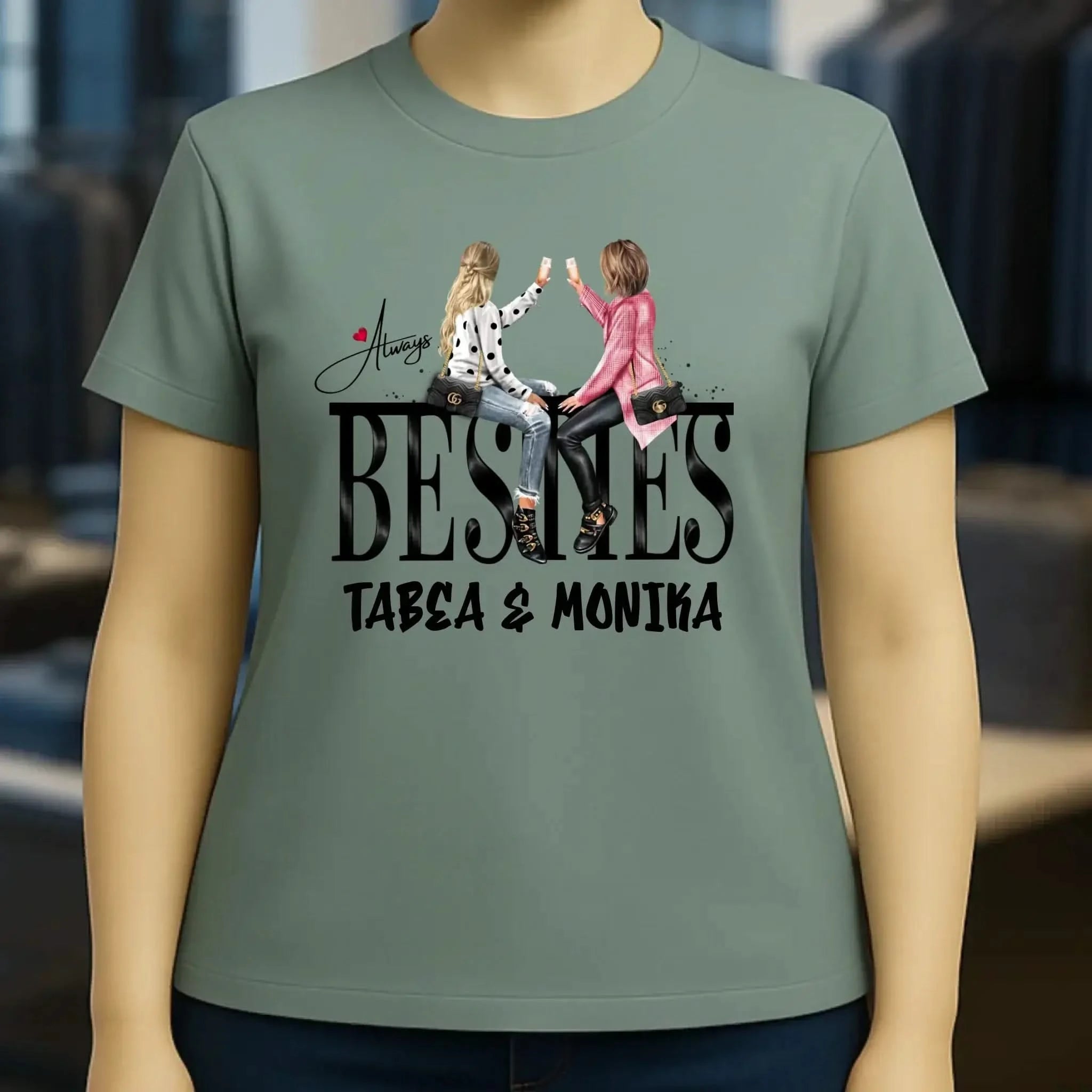 Girls on Text Besties • Ladies Premium T-Shirt XS-2XL aus Bio-Baumwolle für Damen • Exklusivdesign • personalisiert