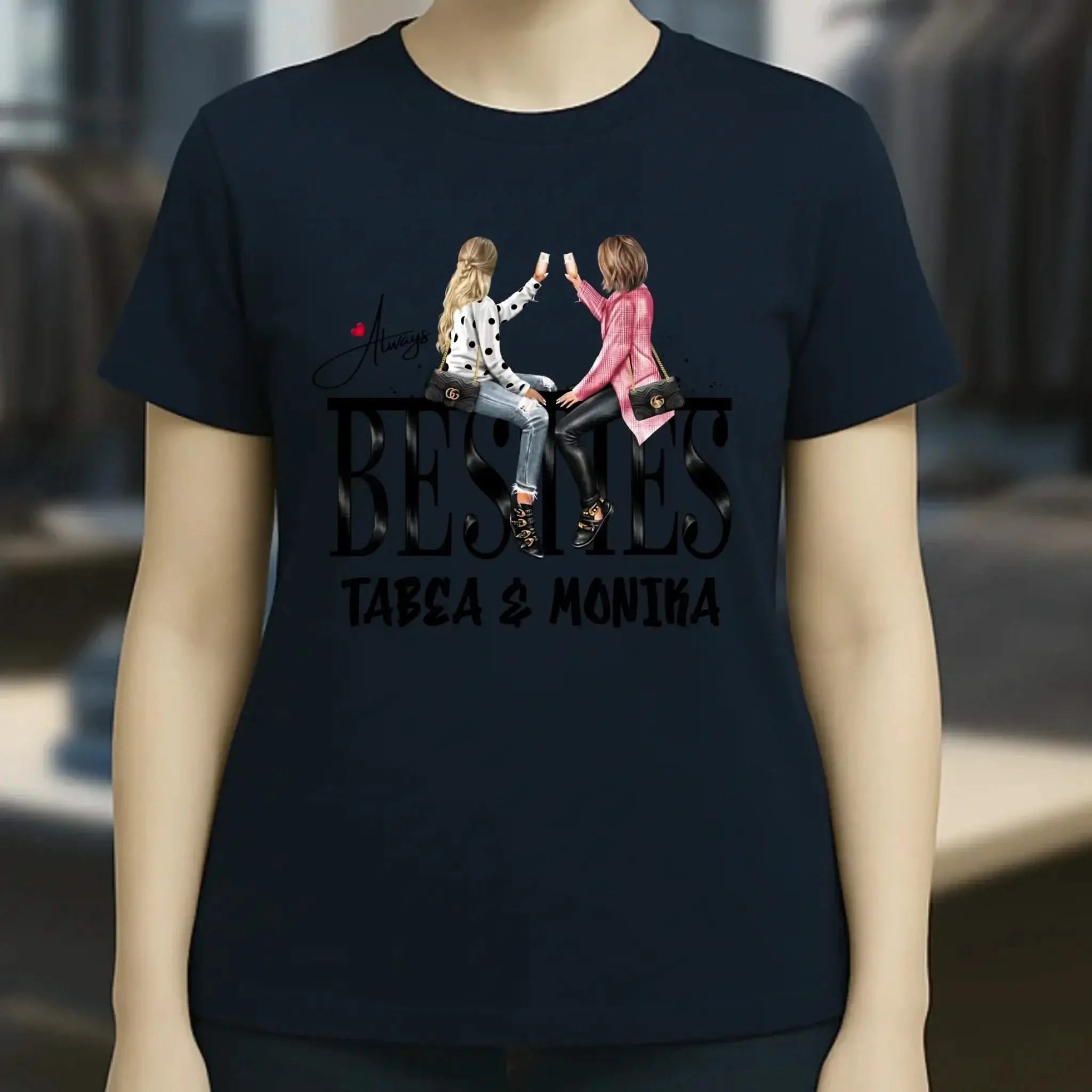 Girls on Text Besties • Ladies Premium T-Shirt XS-2XL aus Bio-Baumwolle für Damen • Exklusivdesign • personalisiert