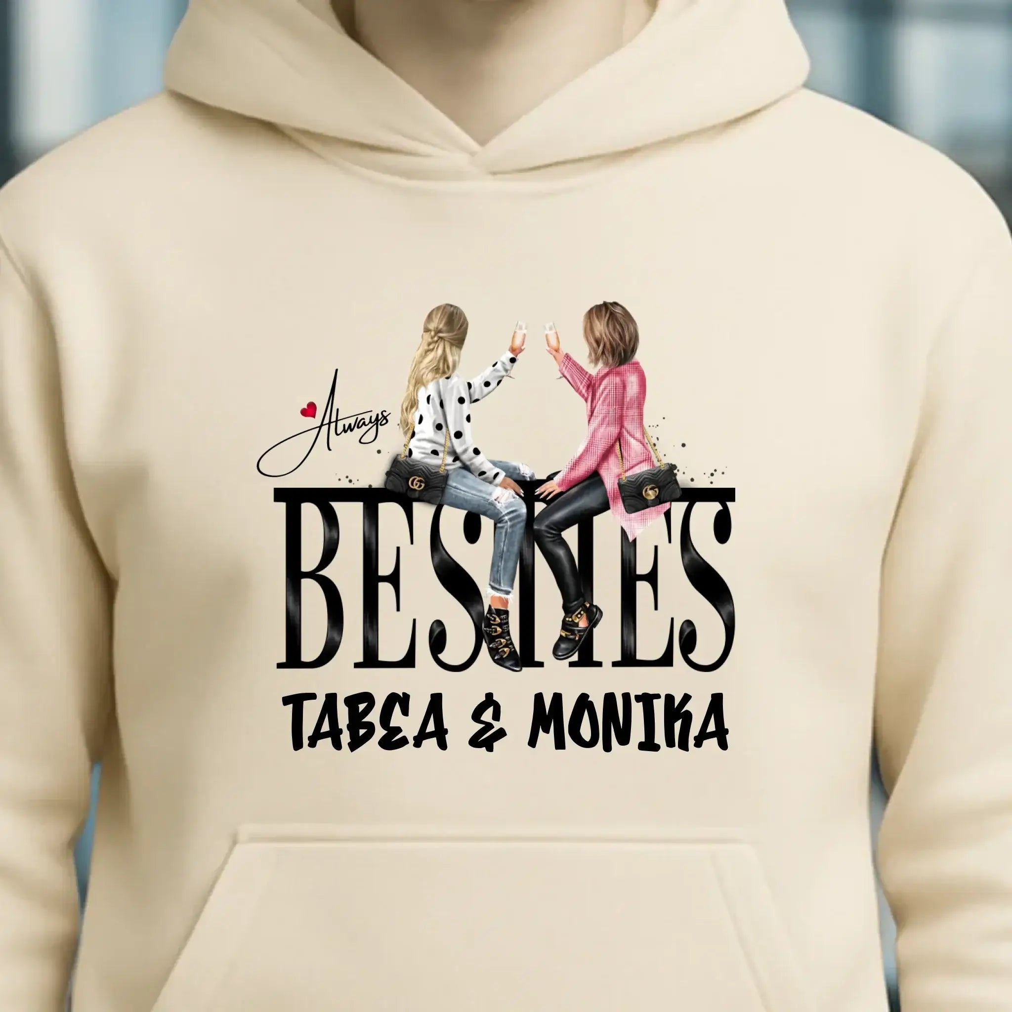 Girls on Text Besties • Unisex Premium Hoodie XS-5XL aus Bio-Baumwolle für Damen & Herren • Exklusivdesign • personalisiert