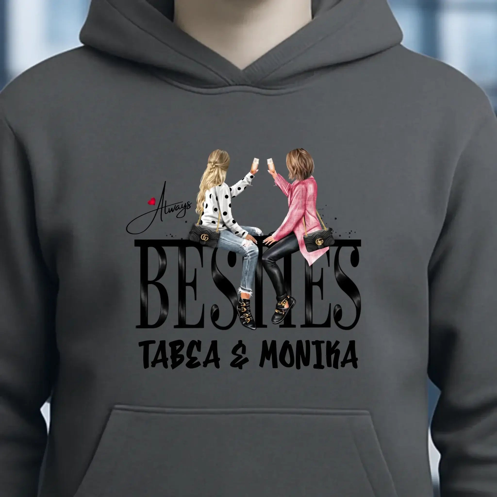 Girls on Text Besties • Unisex Premium Hoodie XS-5XL aus Bio-Baumwolle für Damen & Herren • Exklusivdesign • personalisiert