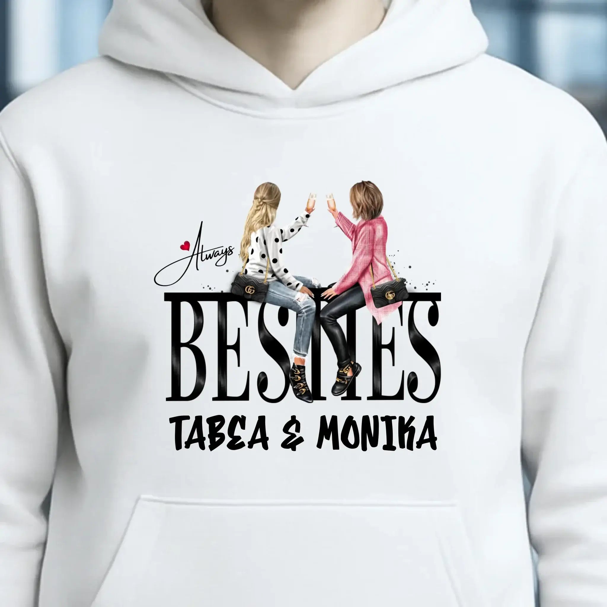 Girls on Text Besties • Unisex Premium Hoodie XS-5XL aus Bio-Baumwolle für Damen & Herren • Exklusivdesign • personalisiert