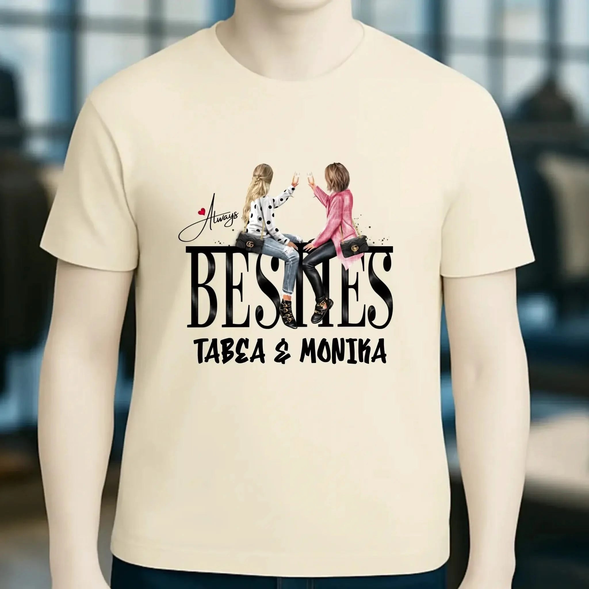 Girls on Text Besties • Unisex Premium T-Shirt XS-5XL aus Bio-Baumwolle für Damen & Herren • Exklusivdesign • personalisiert