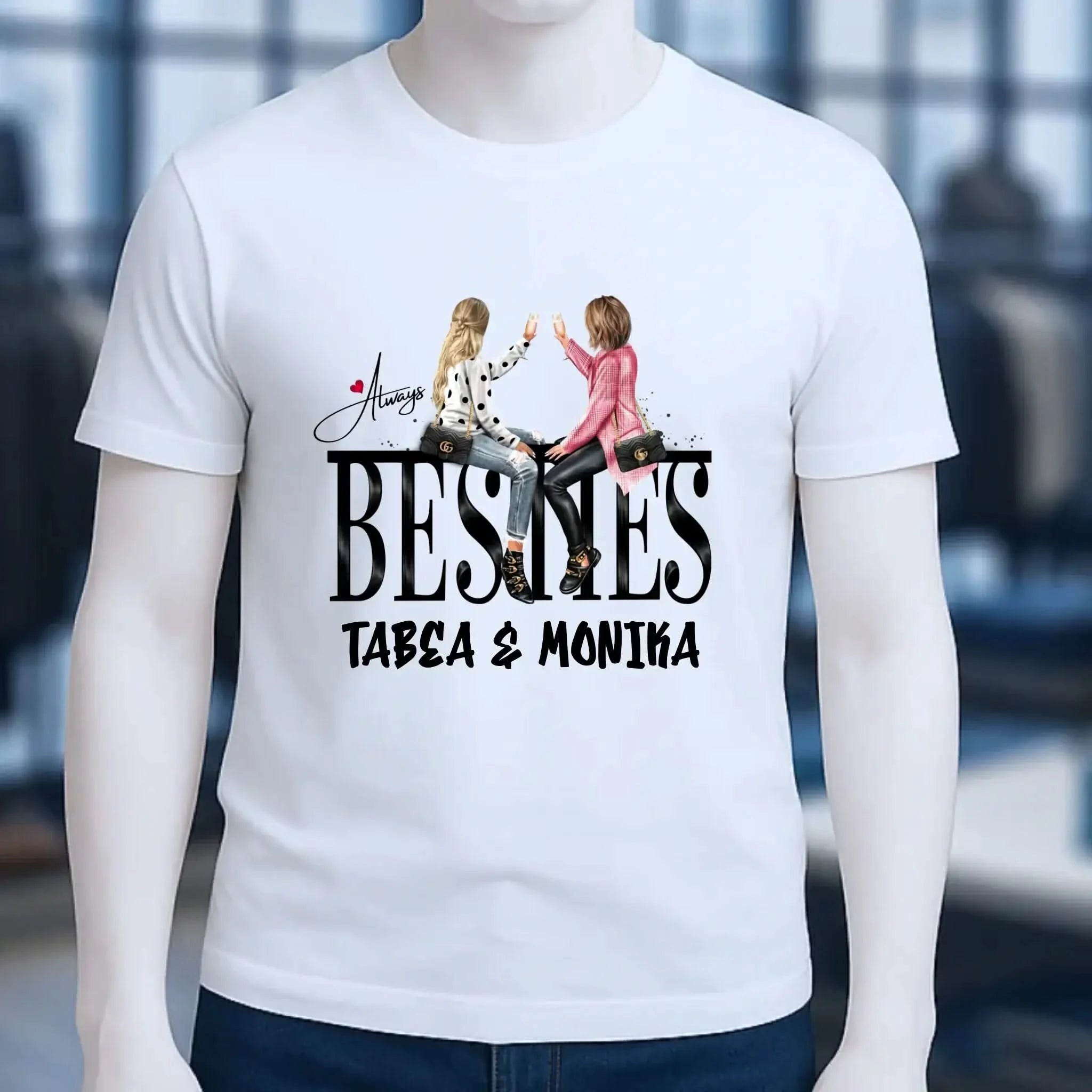 Girls on Text Besties • Unisex Premium T-Shirt XS-5XL aus Bio-Baumwolle für Damen & Herren • Exklusivdesign • personalisiert