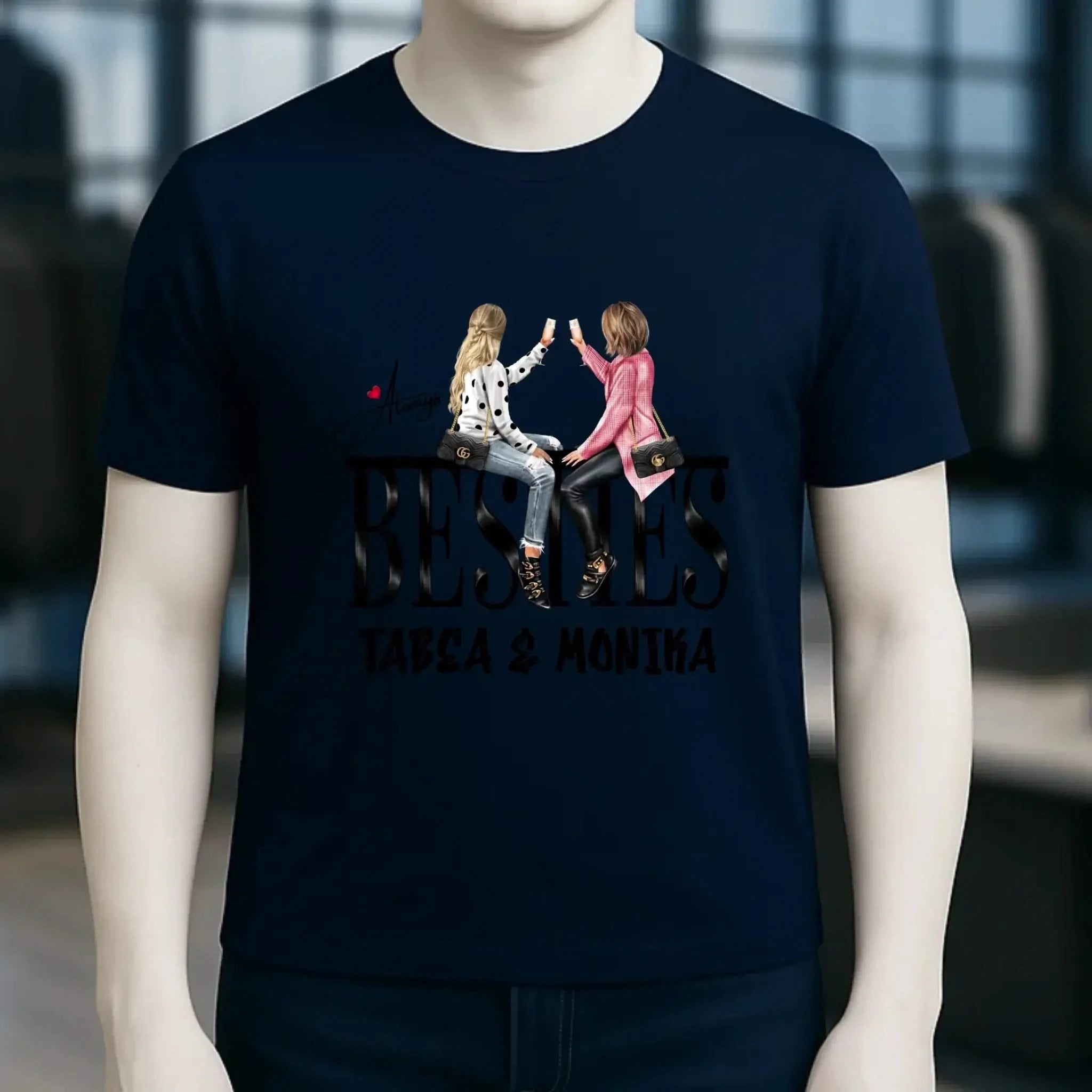 Girls on Text Besties • Unisex Premium T-Shirt XS-5XL aus Bio-Baumwolle für Damen & Herren • Exklusivdesign • personalisiert