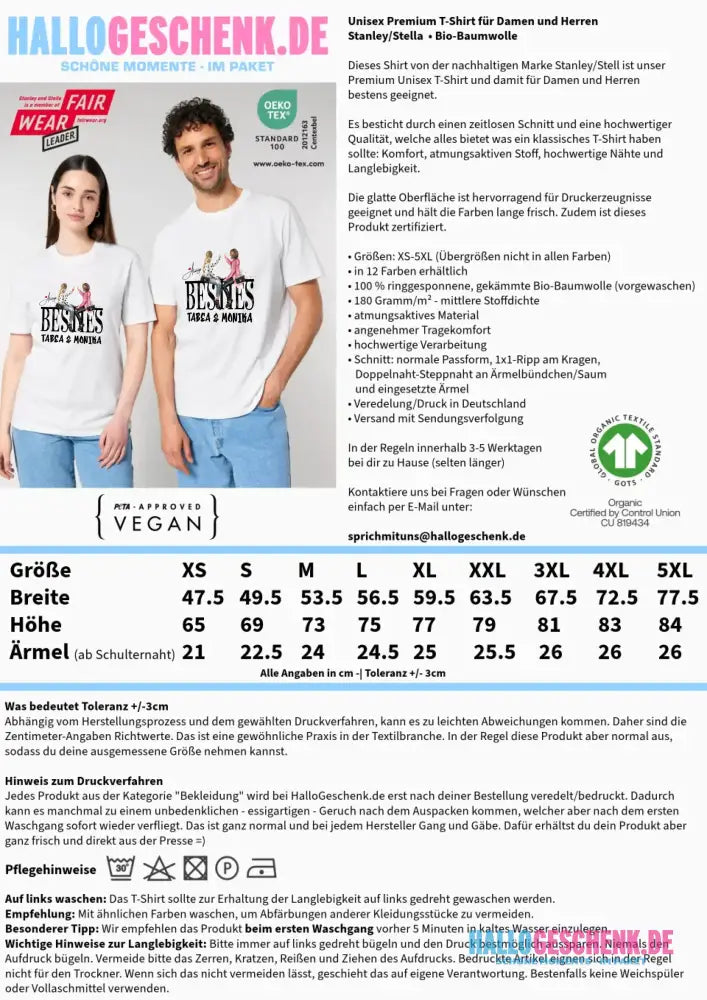 Girls on Text (Besties) • Unisex Premium T-Shirt XS-5XL aus Bio-Baumwolle für Damen & Herren • Exklusivdesign