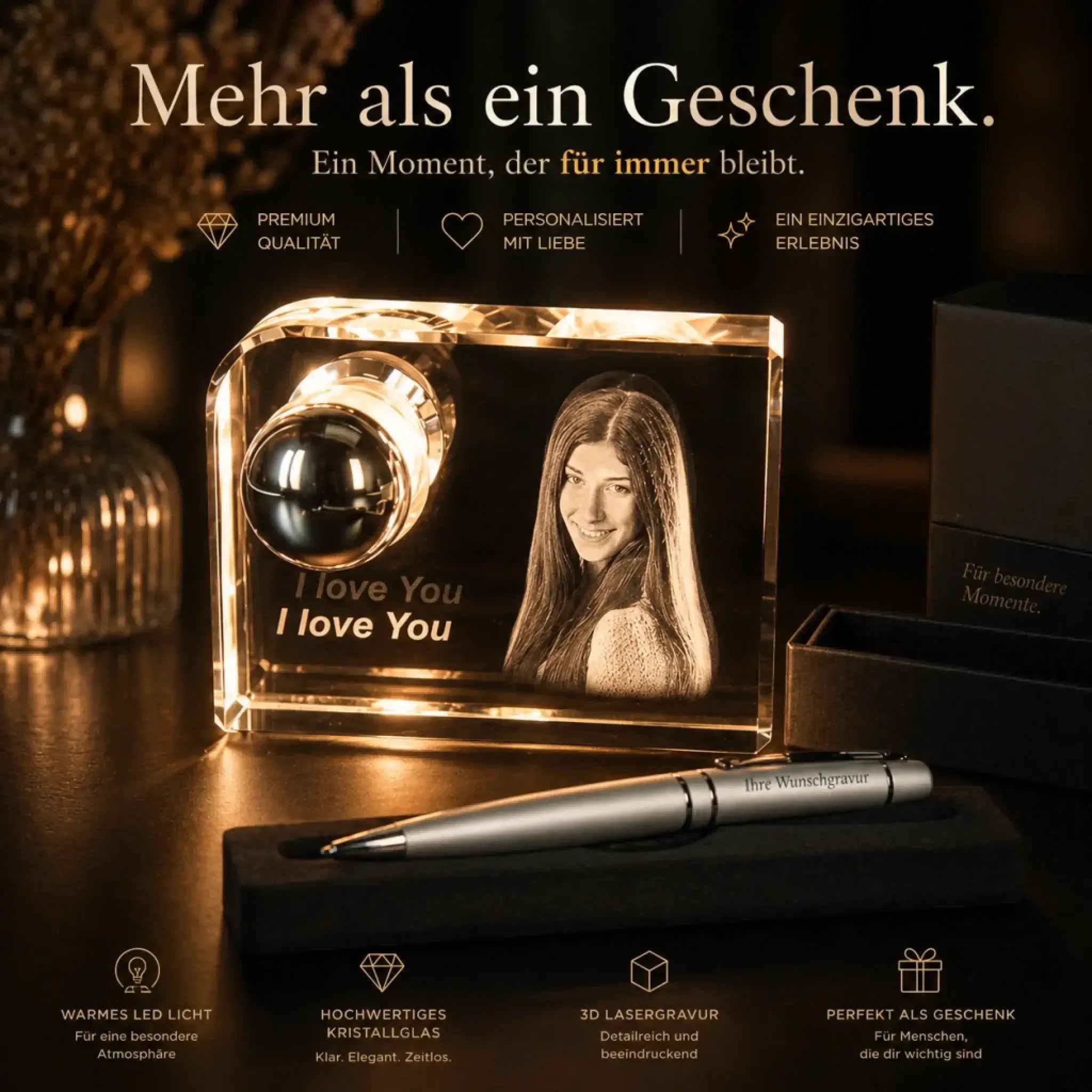 3D Glas-Leuchte Werbebild