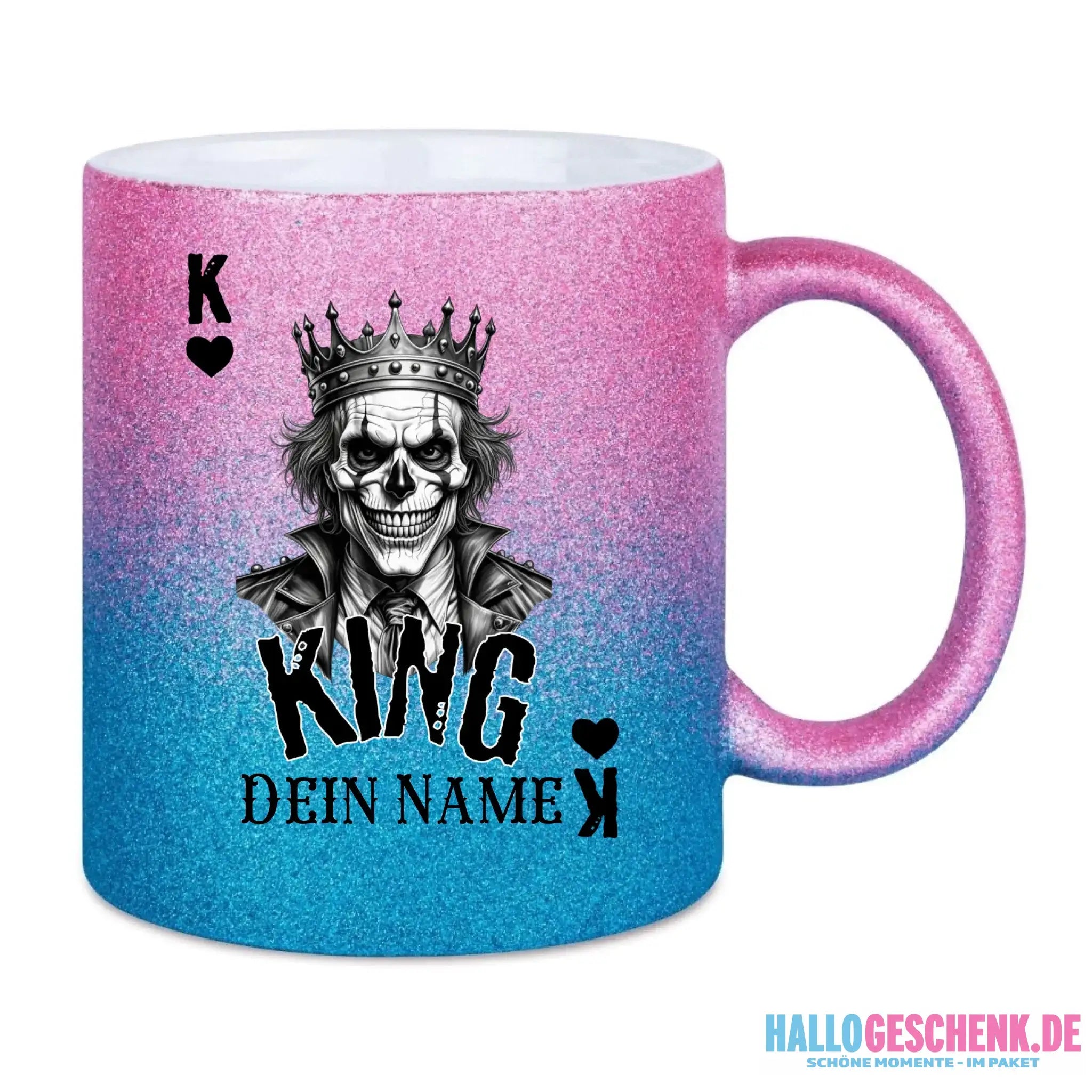Glitzertasse • Poker King Design • Tasse • personalisiert