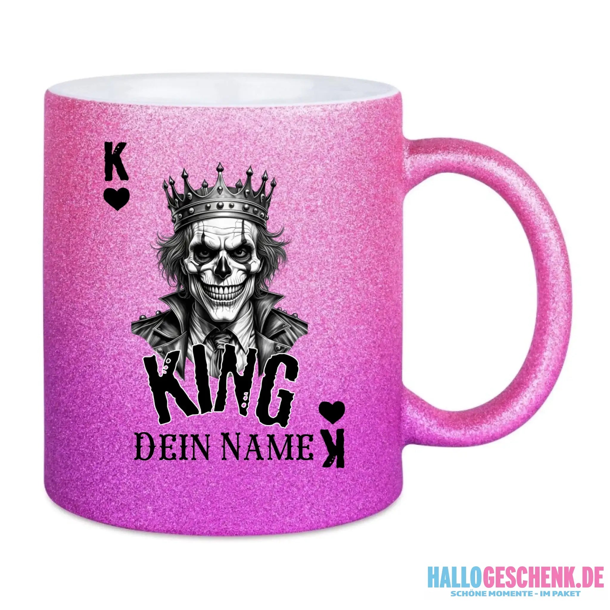 Glitzertasse • Poker King Design • Tasse • personalisiert