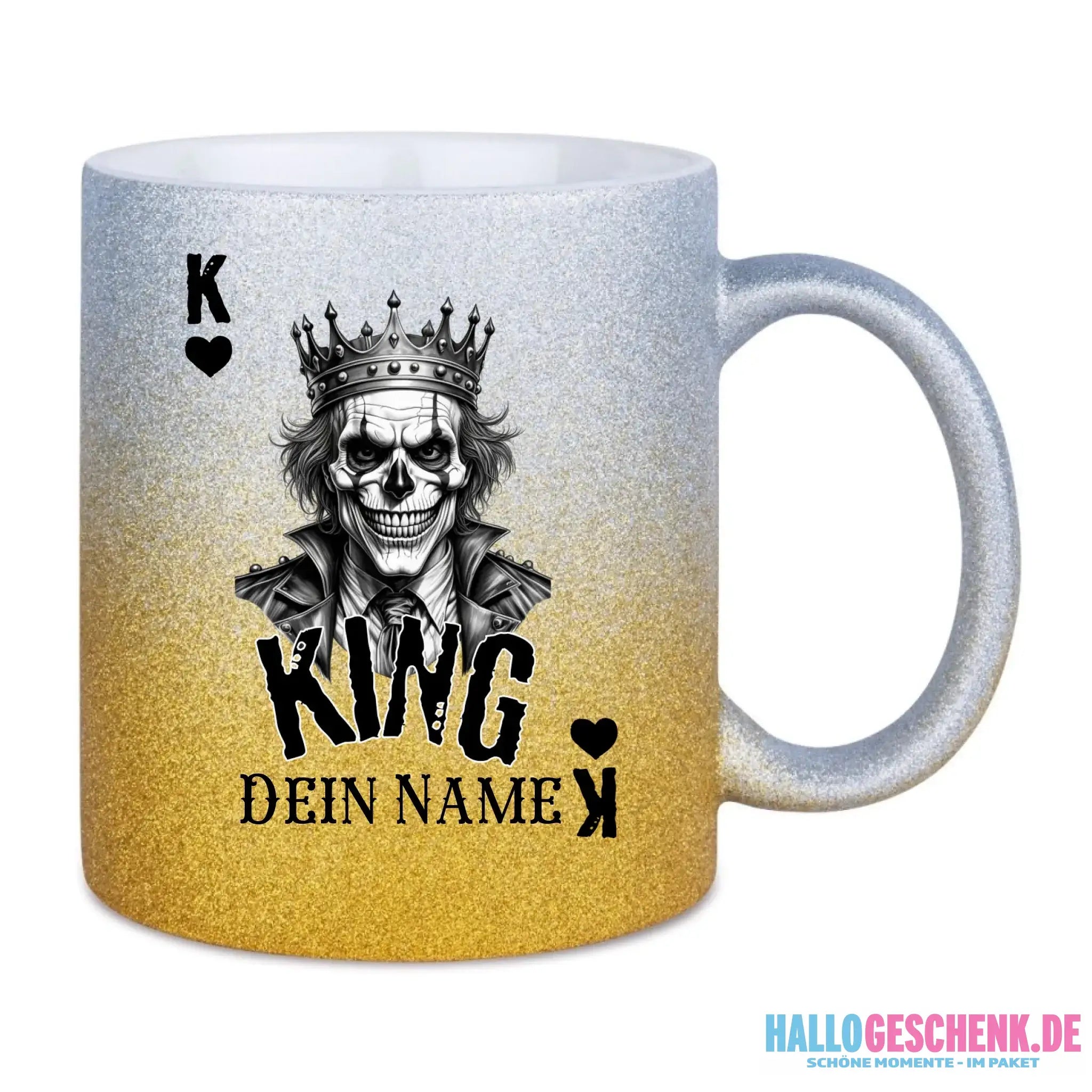 Glitzertasse • Poker King Design • Tasse • personalisiert