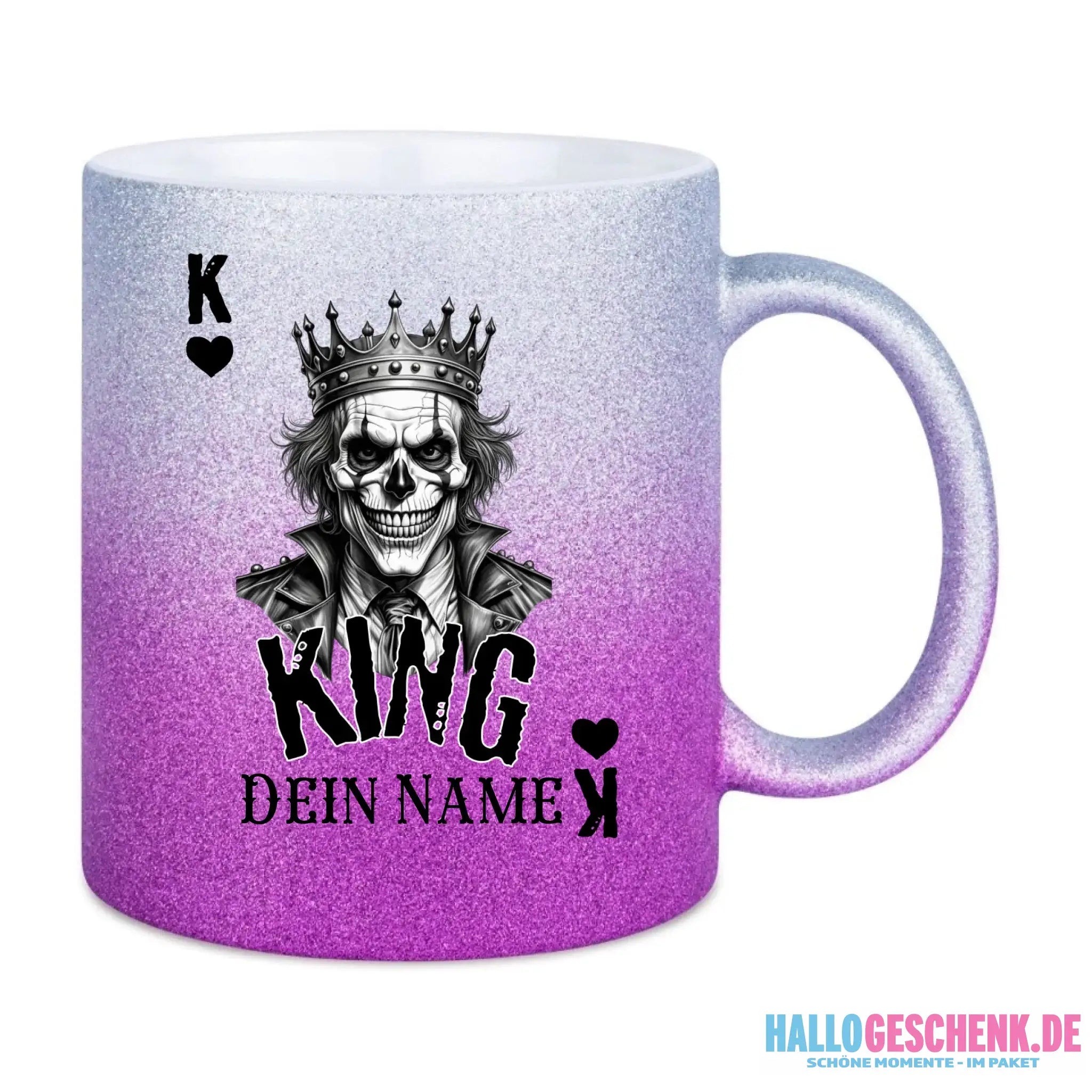 Glitzertasse • Poker King Design • Tasse • personalisiert