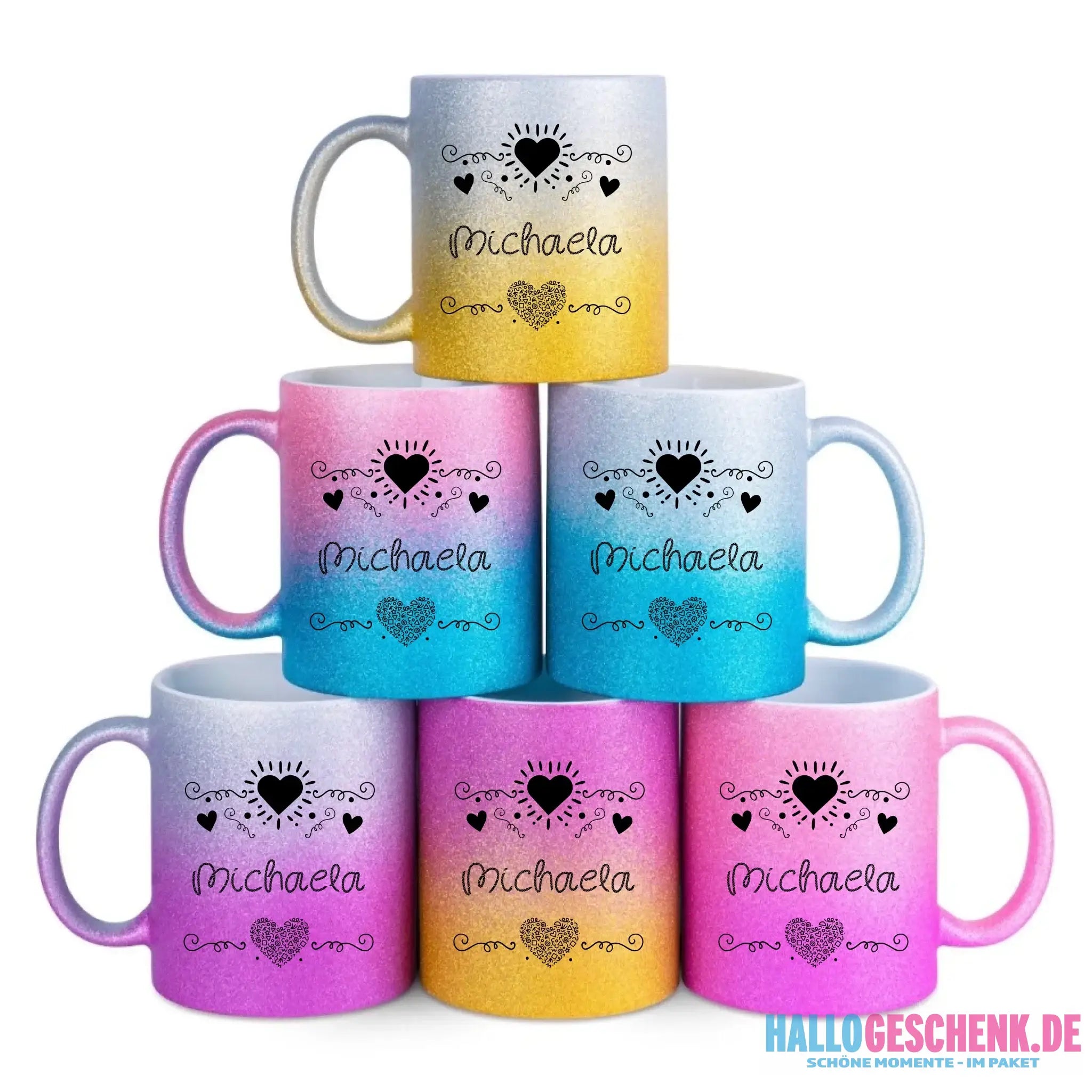 Glitzertassen in diversen Farben: Love 2 Design • Tasse • personalisiert