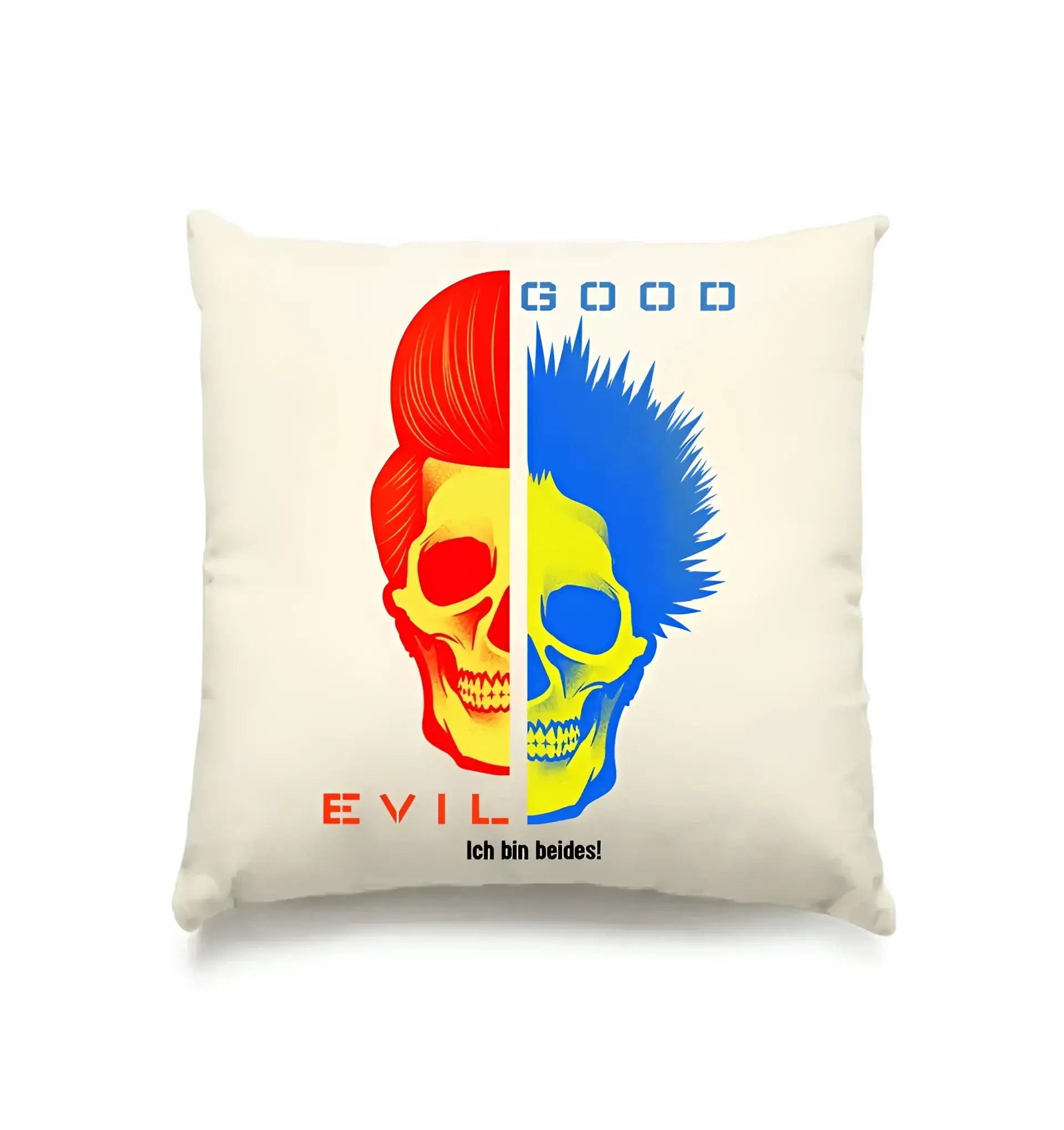 GOOD´N´EVIL - RED-BLUE • Kissen 40x40 cm • Exklusivdesign • personalisiert