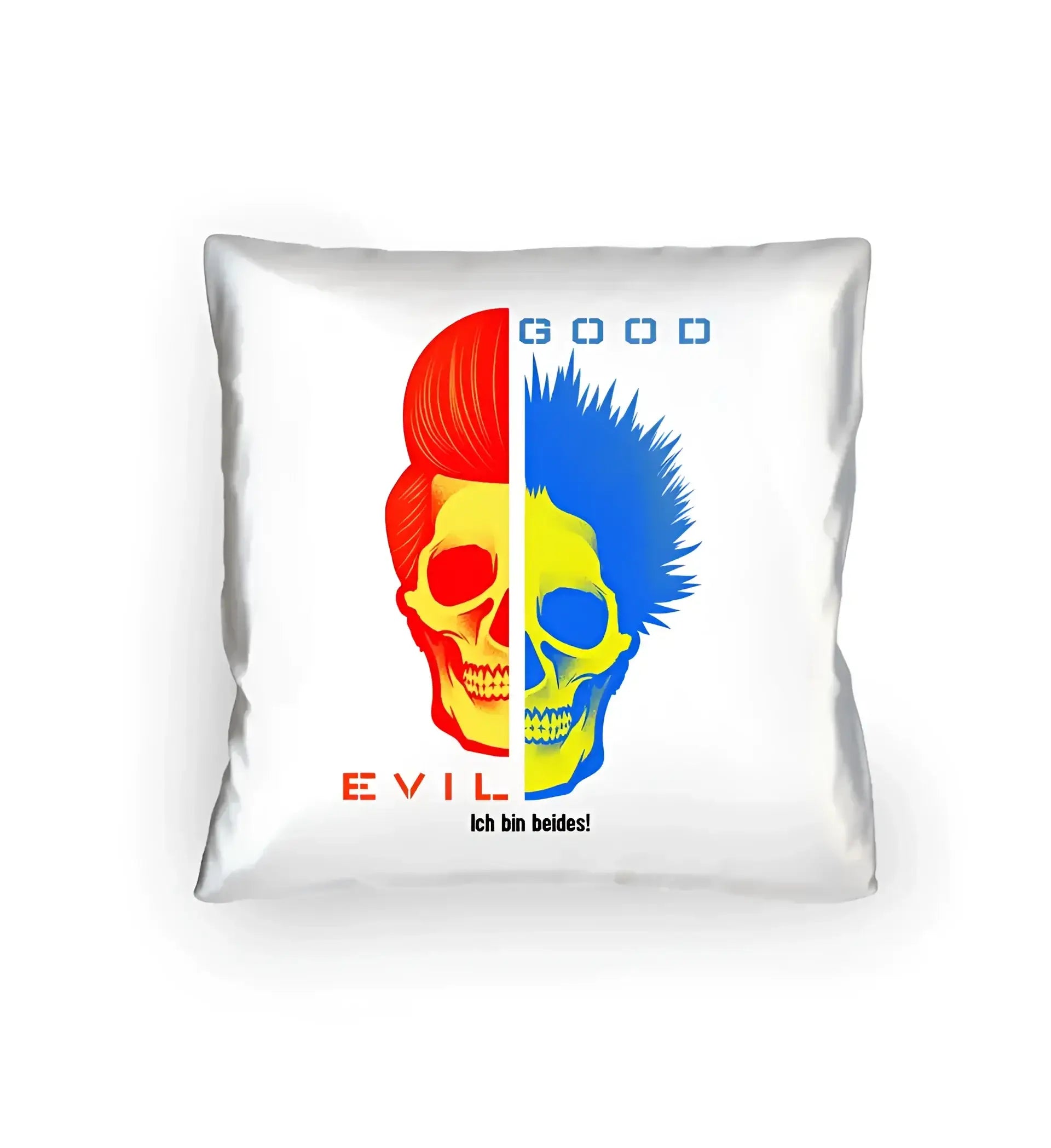 GOOD´N´EVIL - RED-BLUE • Kissen 40x40 cm • Exklusivdesign • personalisiert