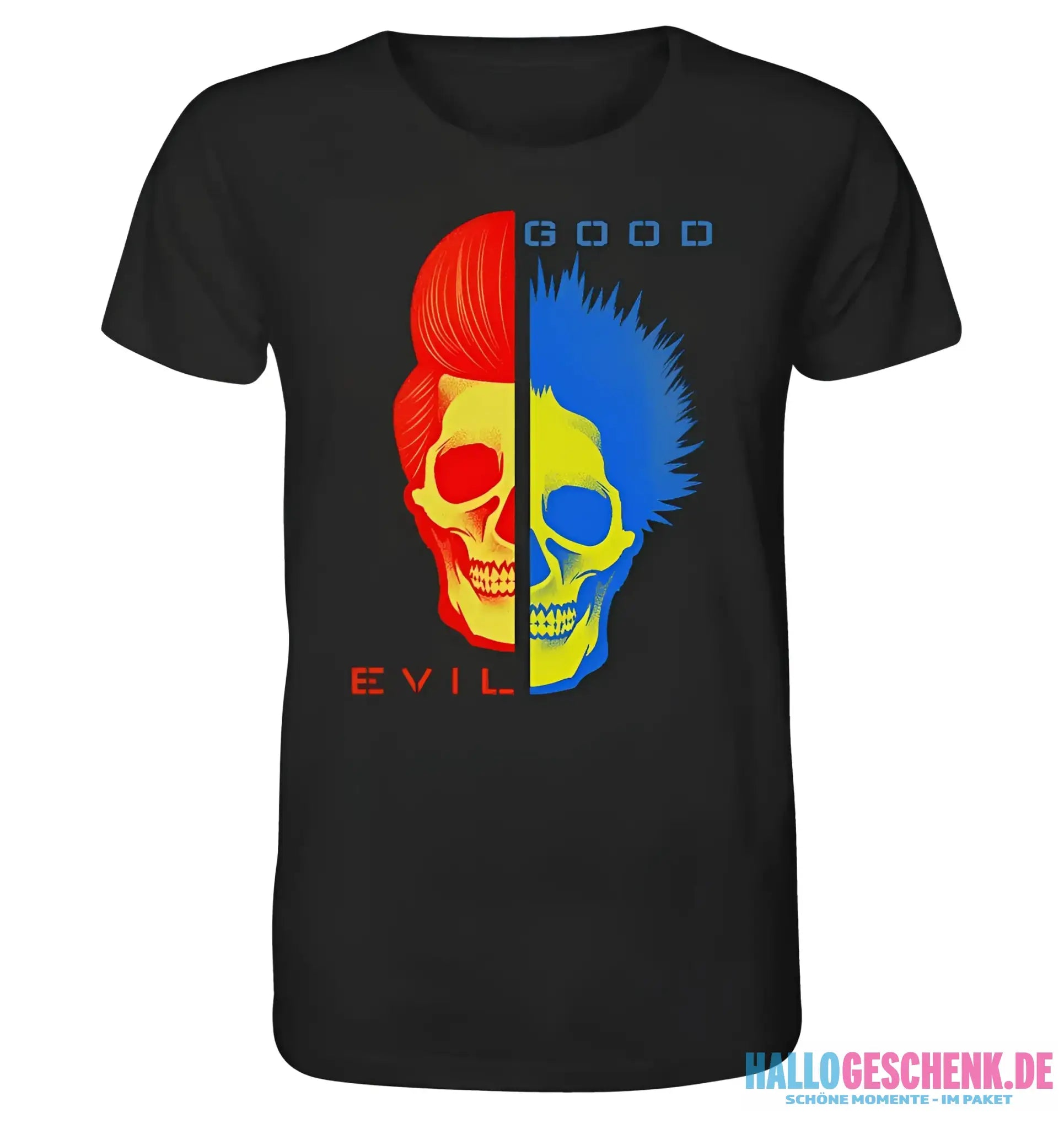 "GOOD´N´EVIL"-RED-BLUE - Organic Shirt