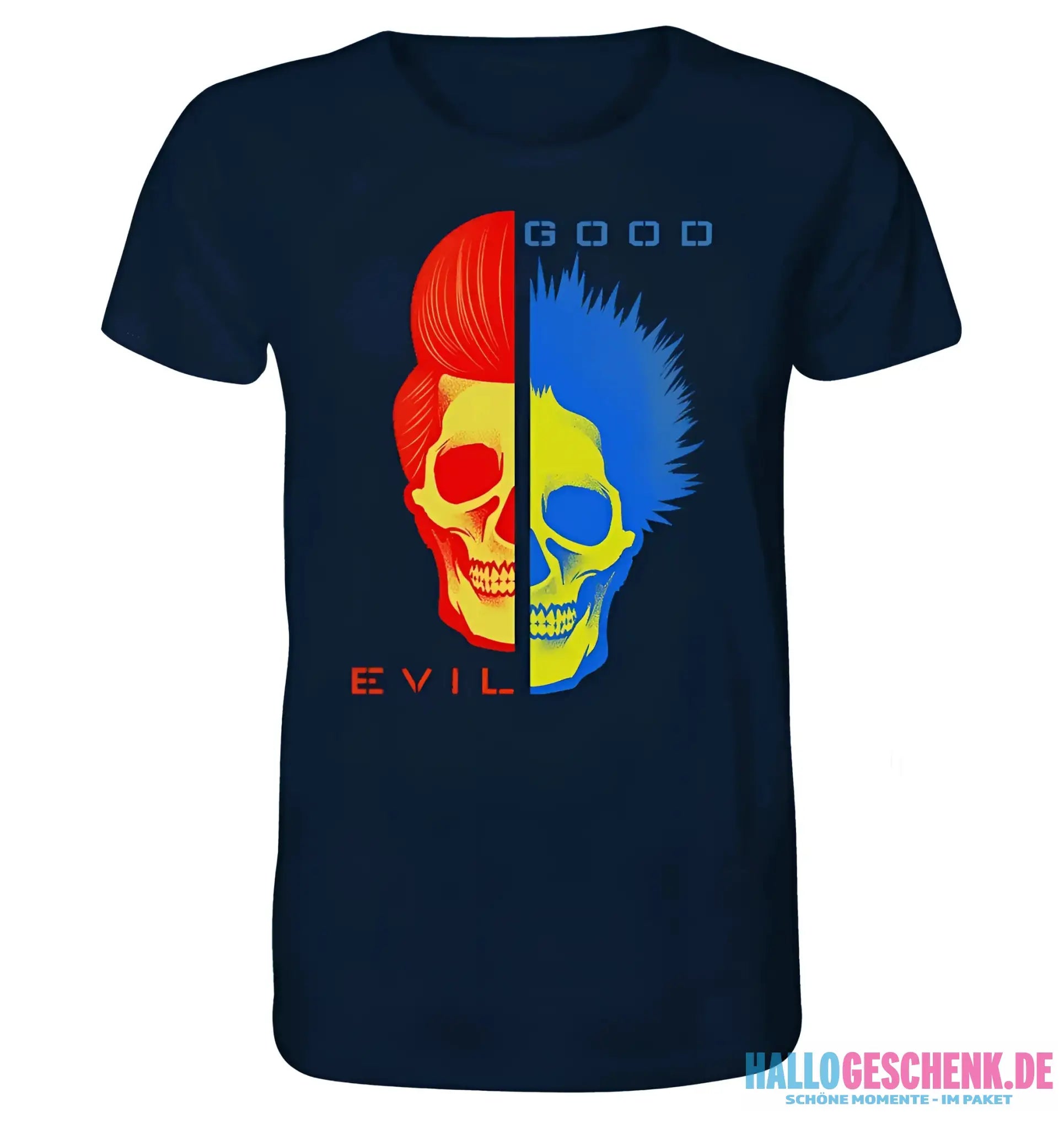 "GOOD´N´EVIL"-RED-BLUE - Organic Shirt