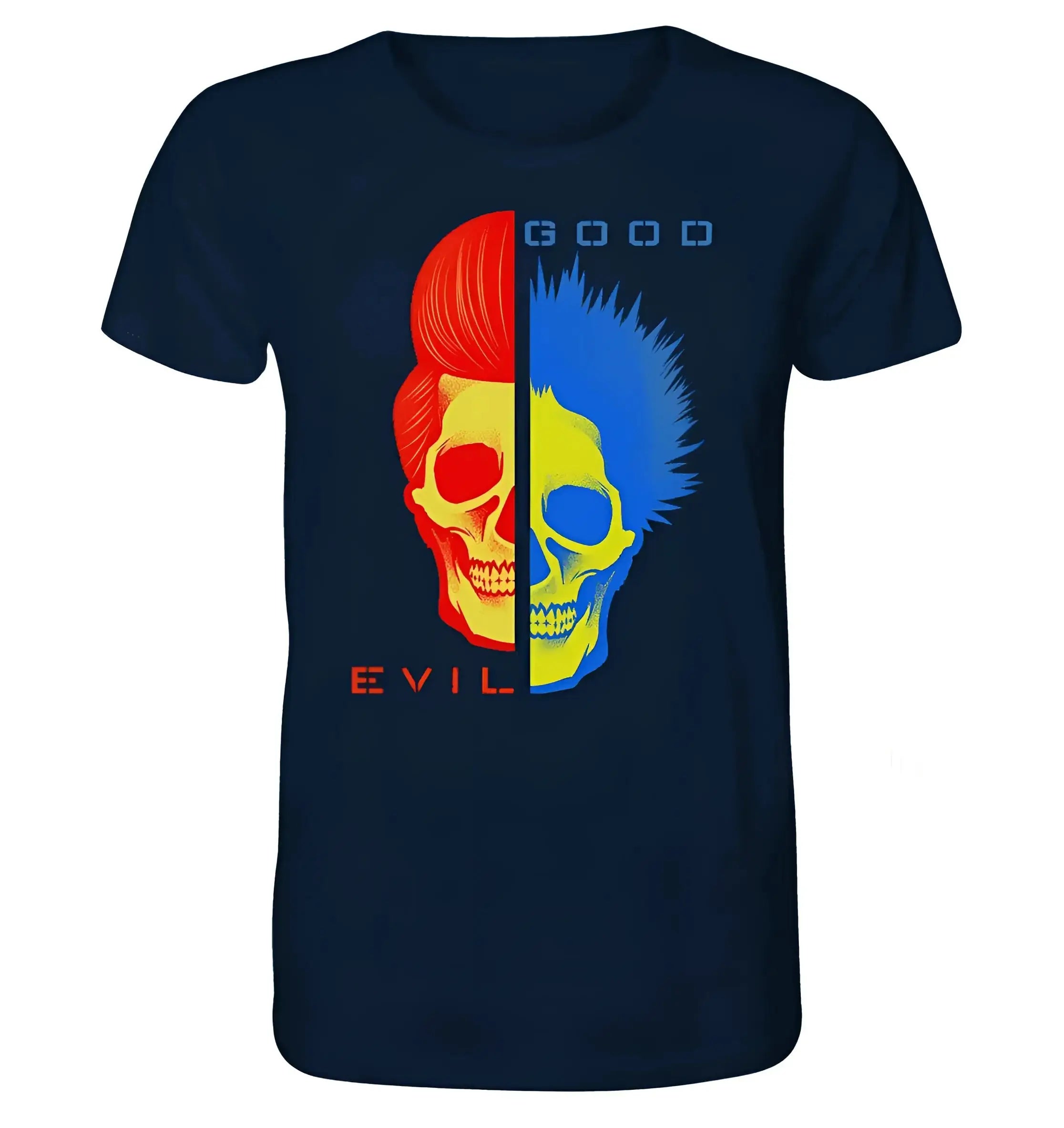 "GOOD´N´EVIL"-RED-BLUE - Organic Shirt