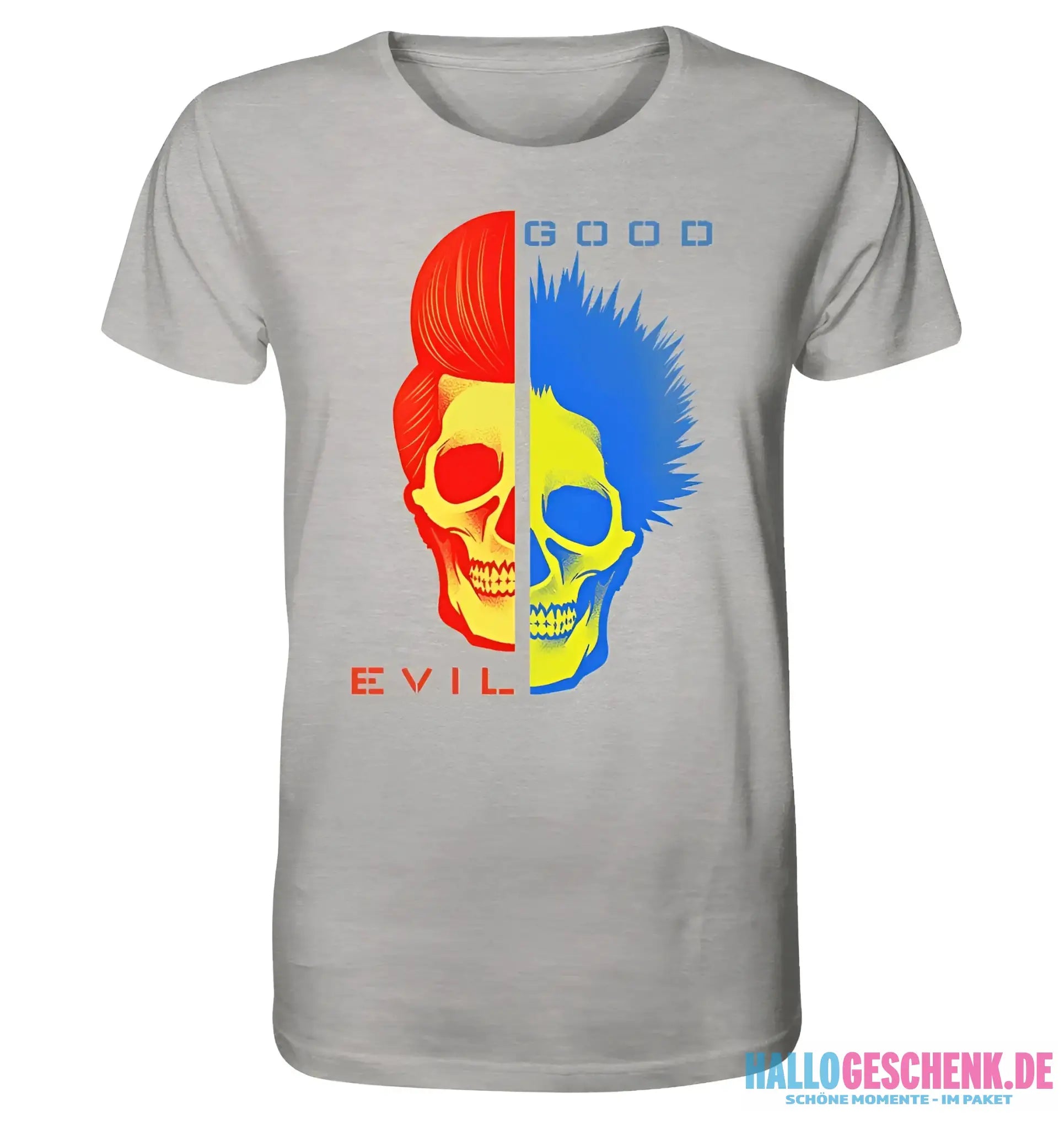 "GOOD´N´EVIL"-RED-BLUE - Organic Shirt