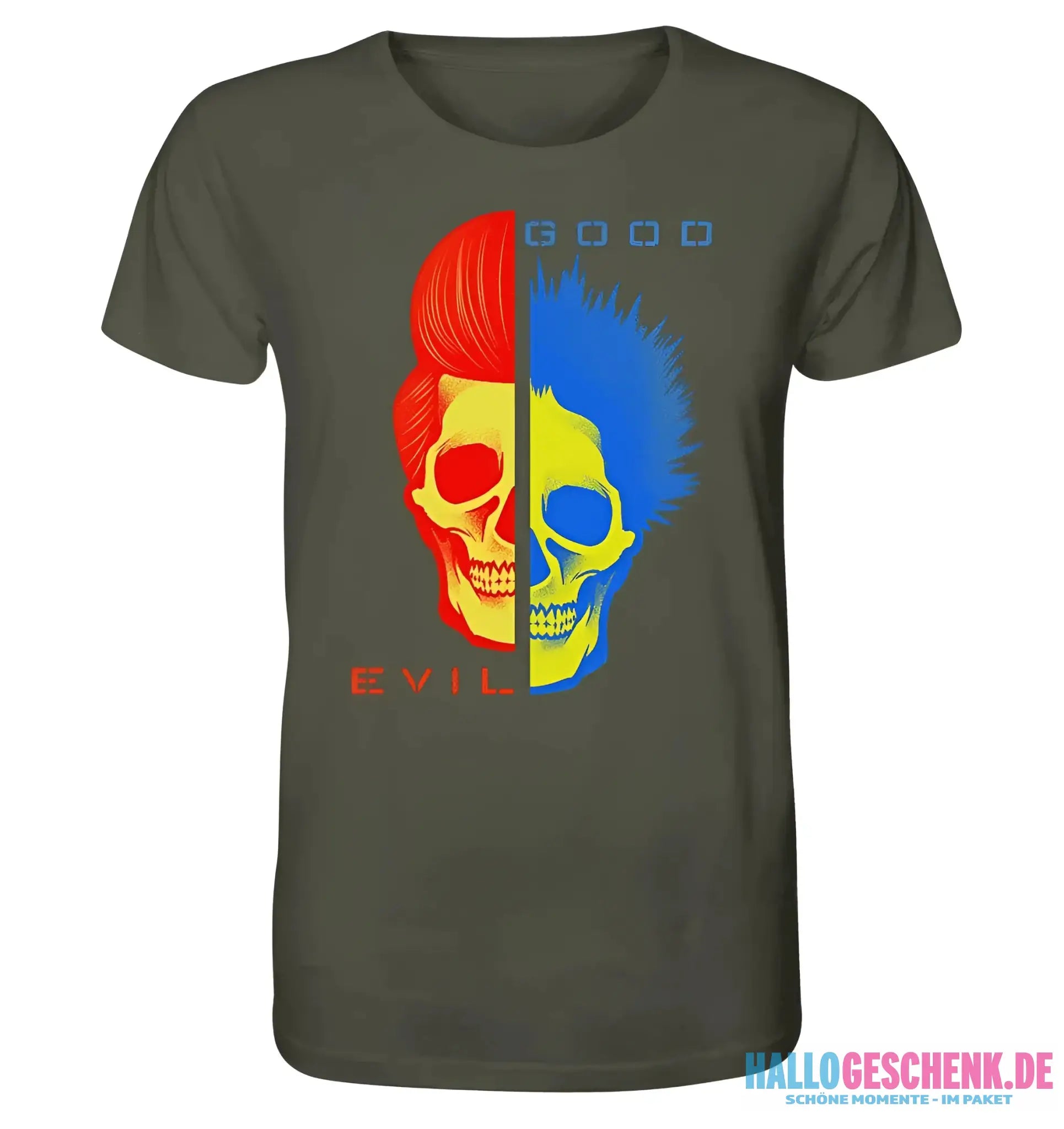 "GOOD´N´EVIL"-RED-BLUE - Organic Shirt