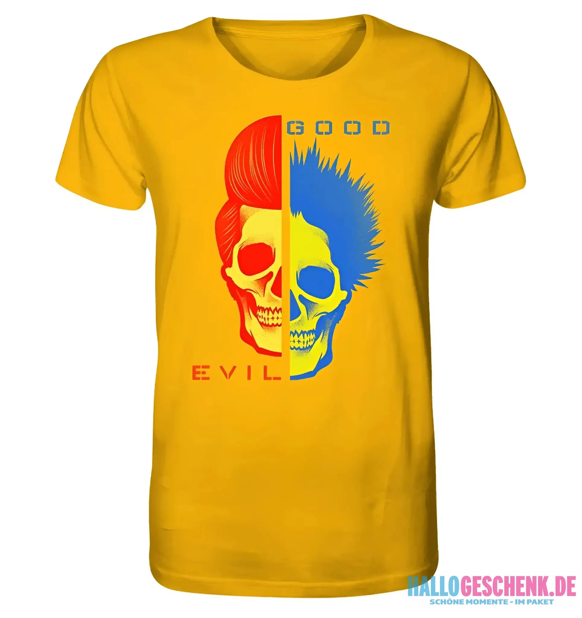 "GOOD´N´EVIL"-RED-BLUE - Organic Shirt