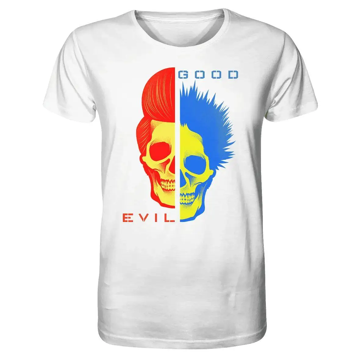 "GOOD´N´EVIL"-RED-BLUE - Organic Shirt