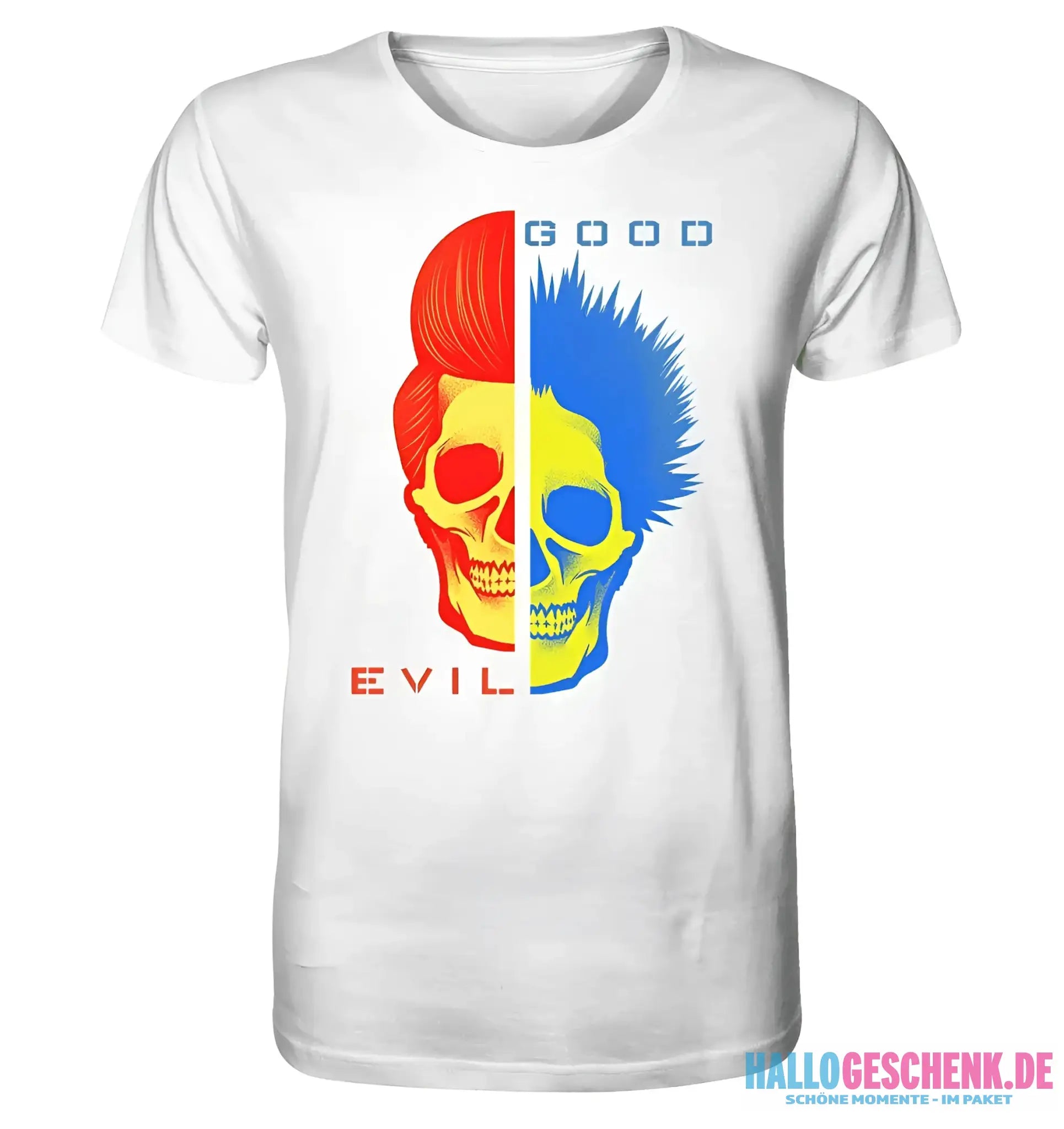 "GOOD´N´EVIL"-RED-BLUE - Organic Shirt