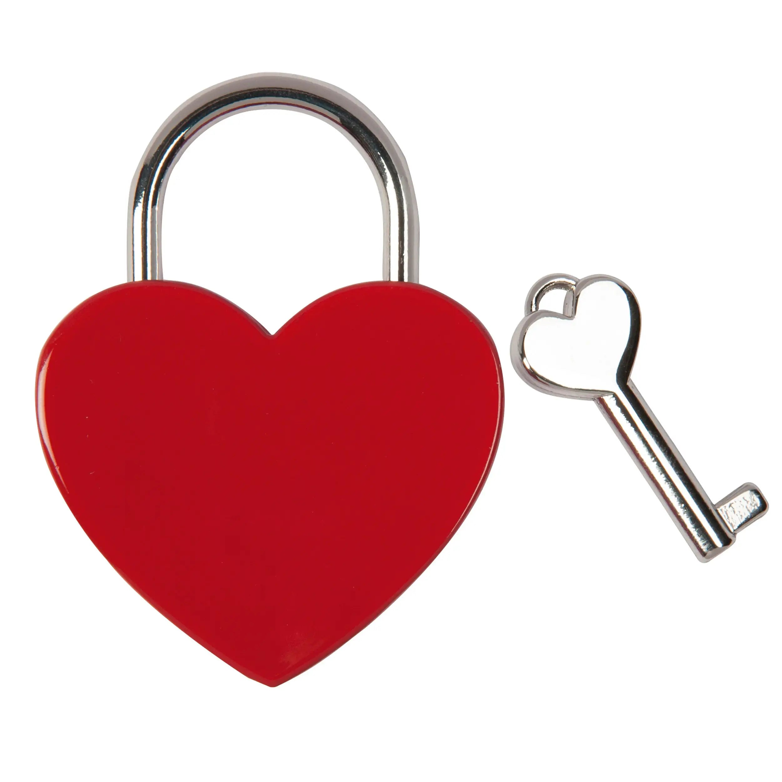 Hängeschloss (Rot) Herz mit Symbol und Wunschtext-Gravur (personalisierbare Geschenkideen) - personalisierbare