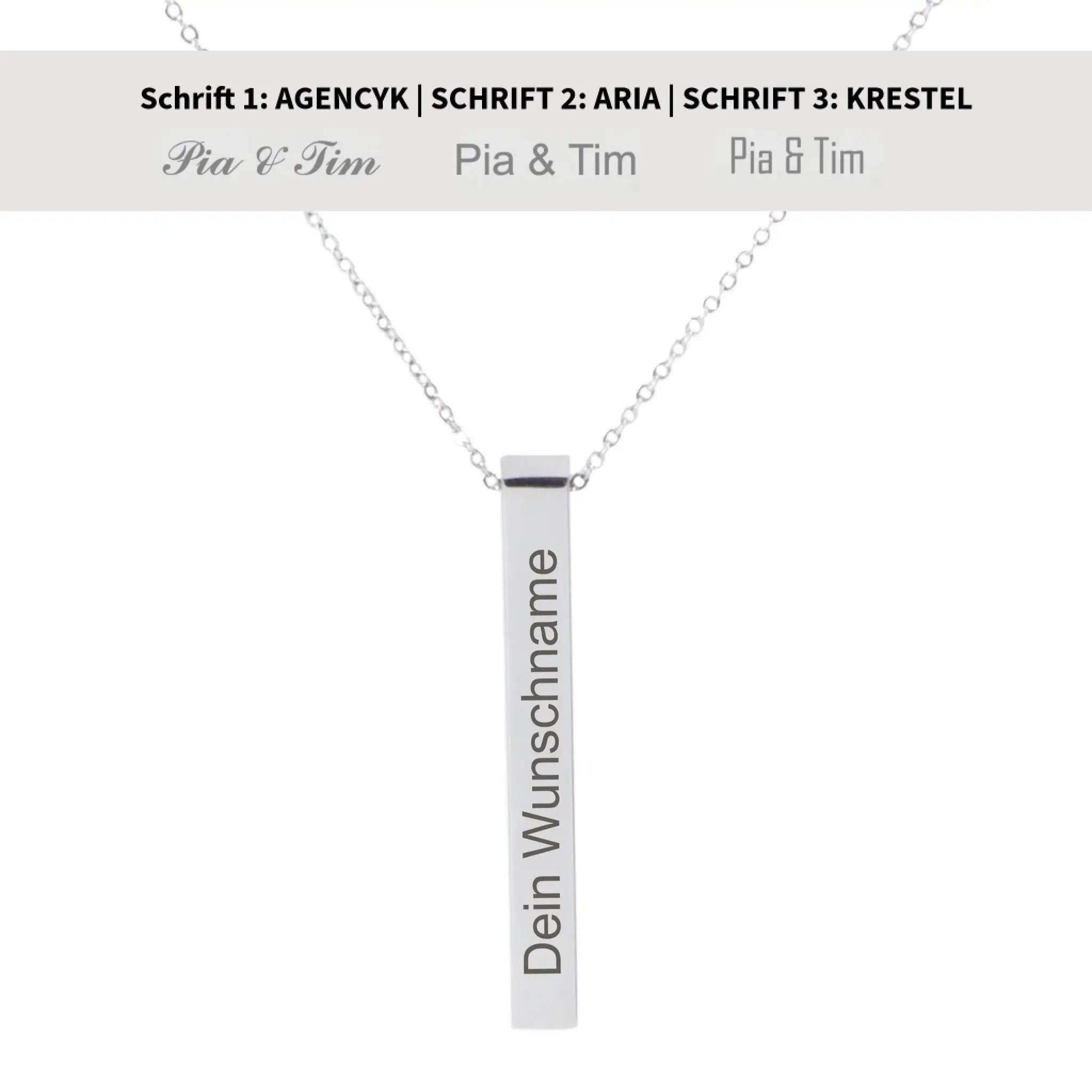 Roségold halskette säule mit silberner gravur dein wunschname minimalistisches design personalisierbares geschenk