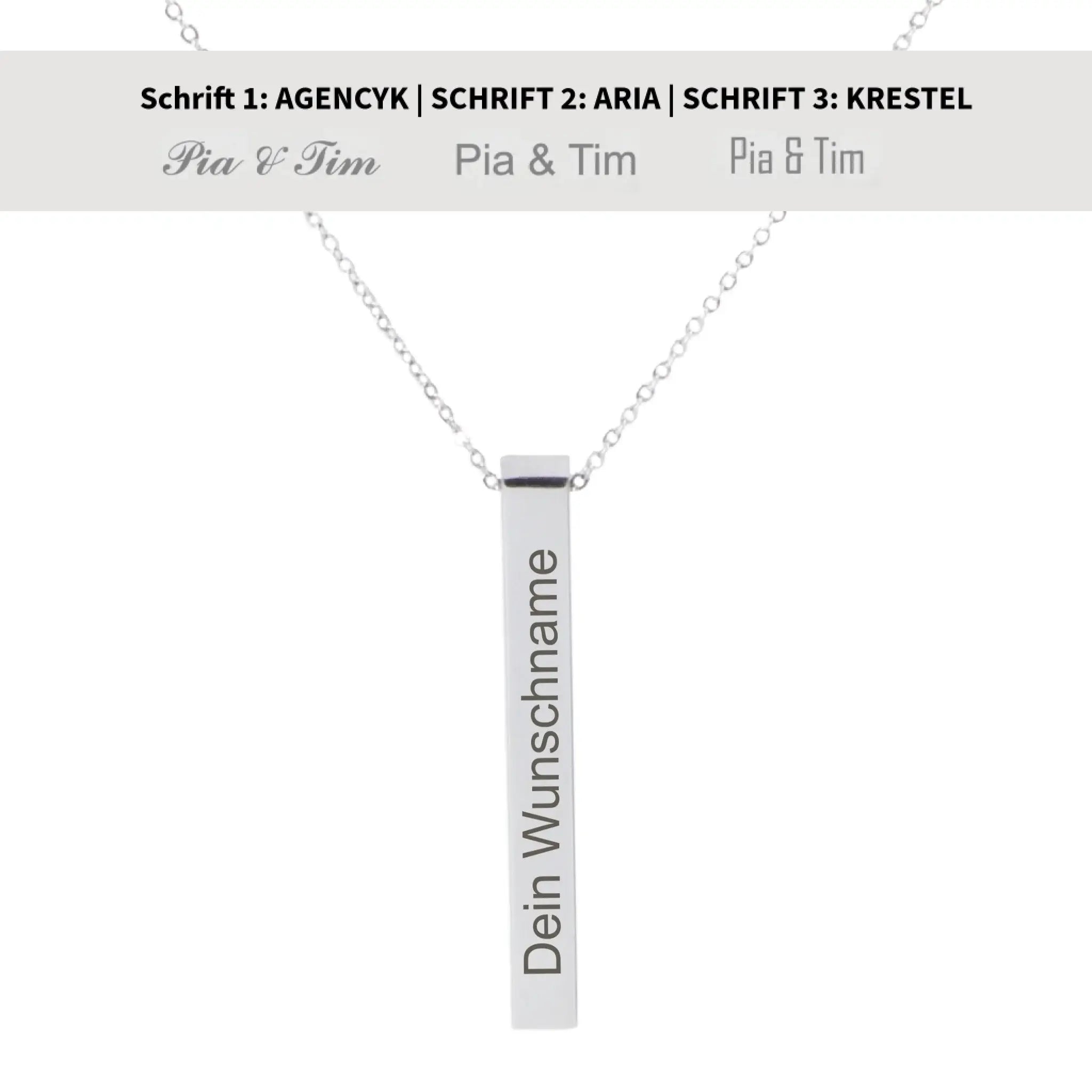 Vertikale Halskette Säule-1-Silber