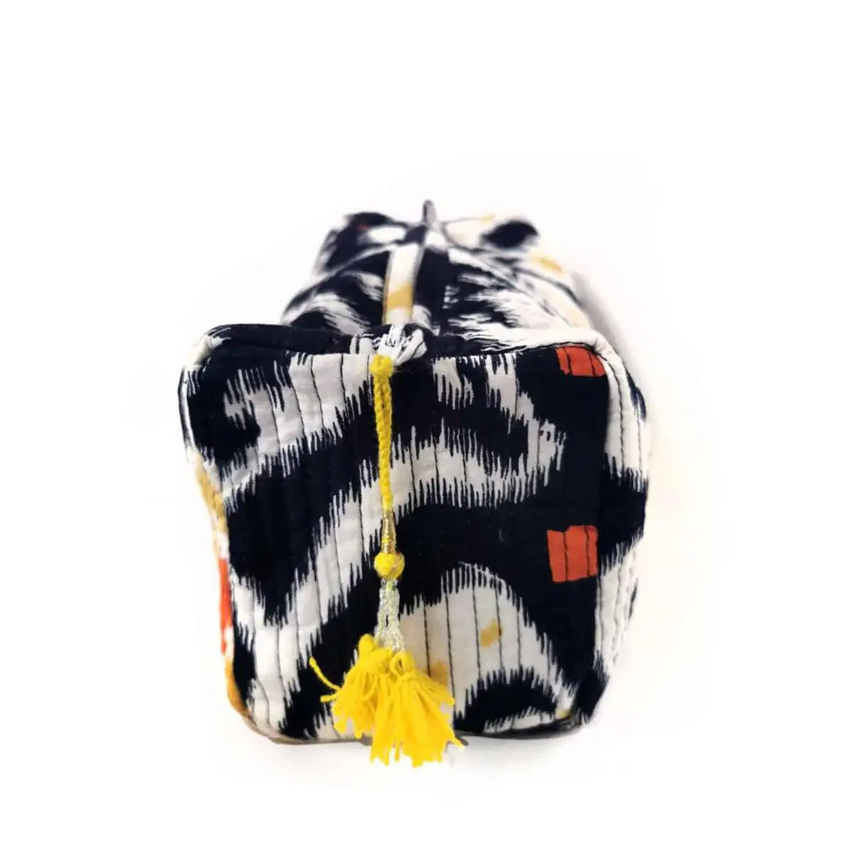 Handgemachte Kosmetiktasche ’BLACK IKAT’ - handgefertigte Taschen