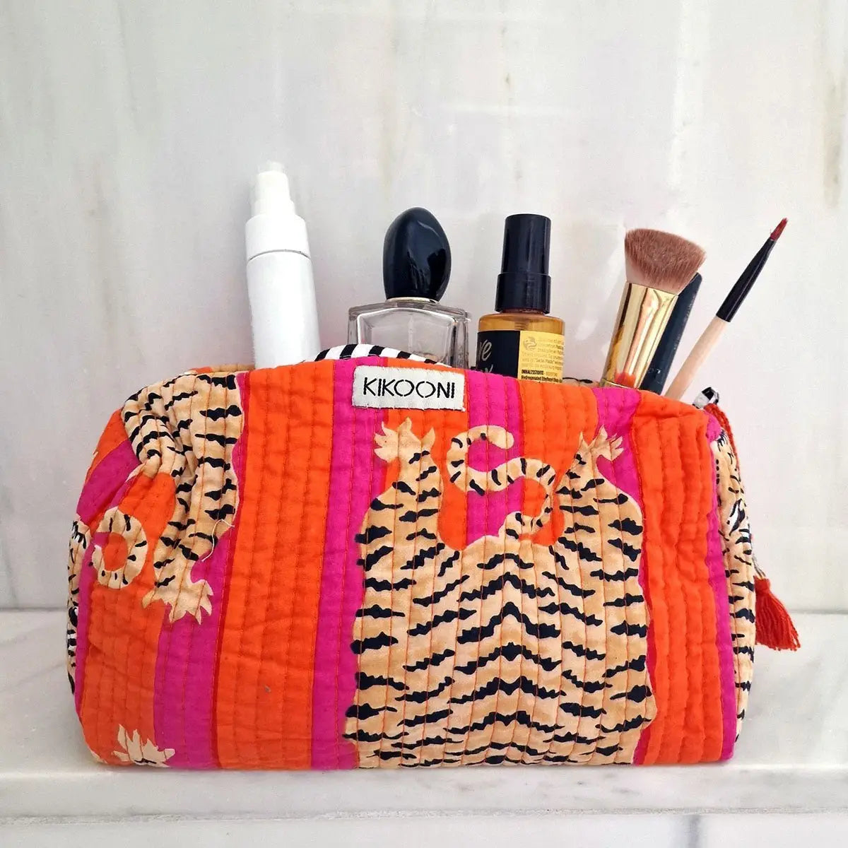 Handgemachte Kosmetiktasche ’Poppy Tiger’ - handgefertigte Taschen