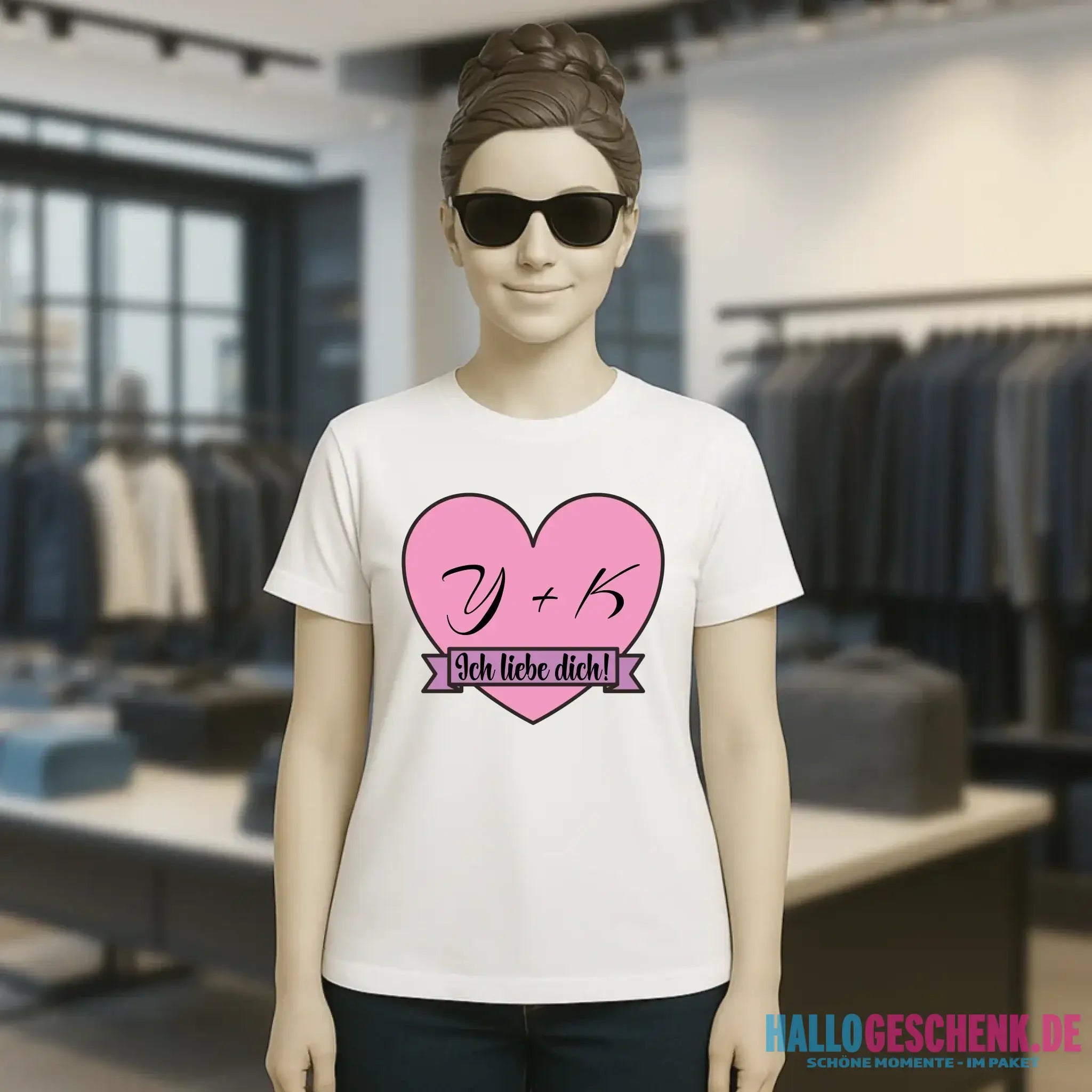 Herz mit Botschaft • Ladies Premium T-Shirt XS-2XL aus Bio-Baumwolle für Damen • Exklusivdesign • personalisiert