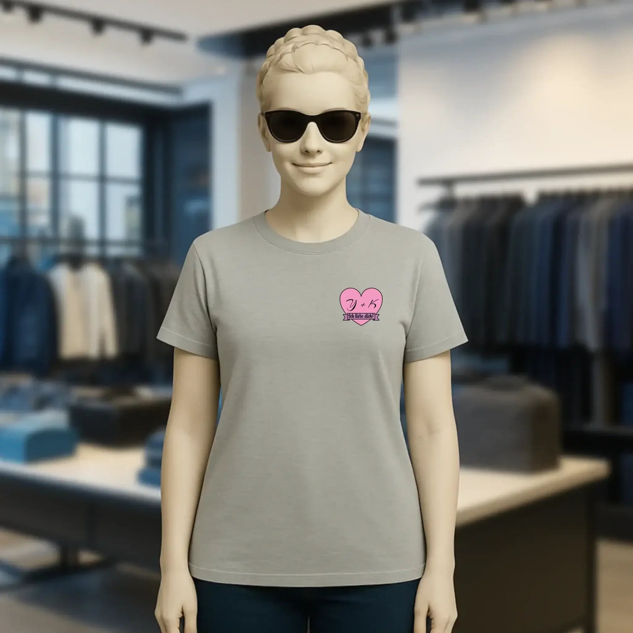 Herz mit Botschaft • Ladies Premium T-Shirt XS-2XL aus Bio-Baumwolle für Damen • Exklusivdesign • personalisiert • Brustdruck