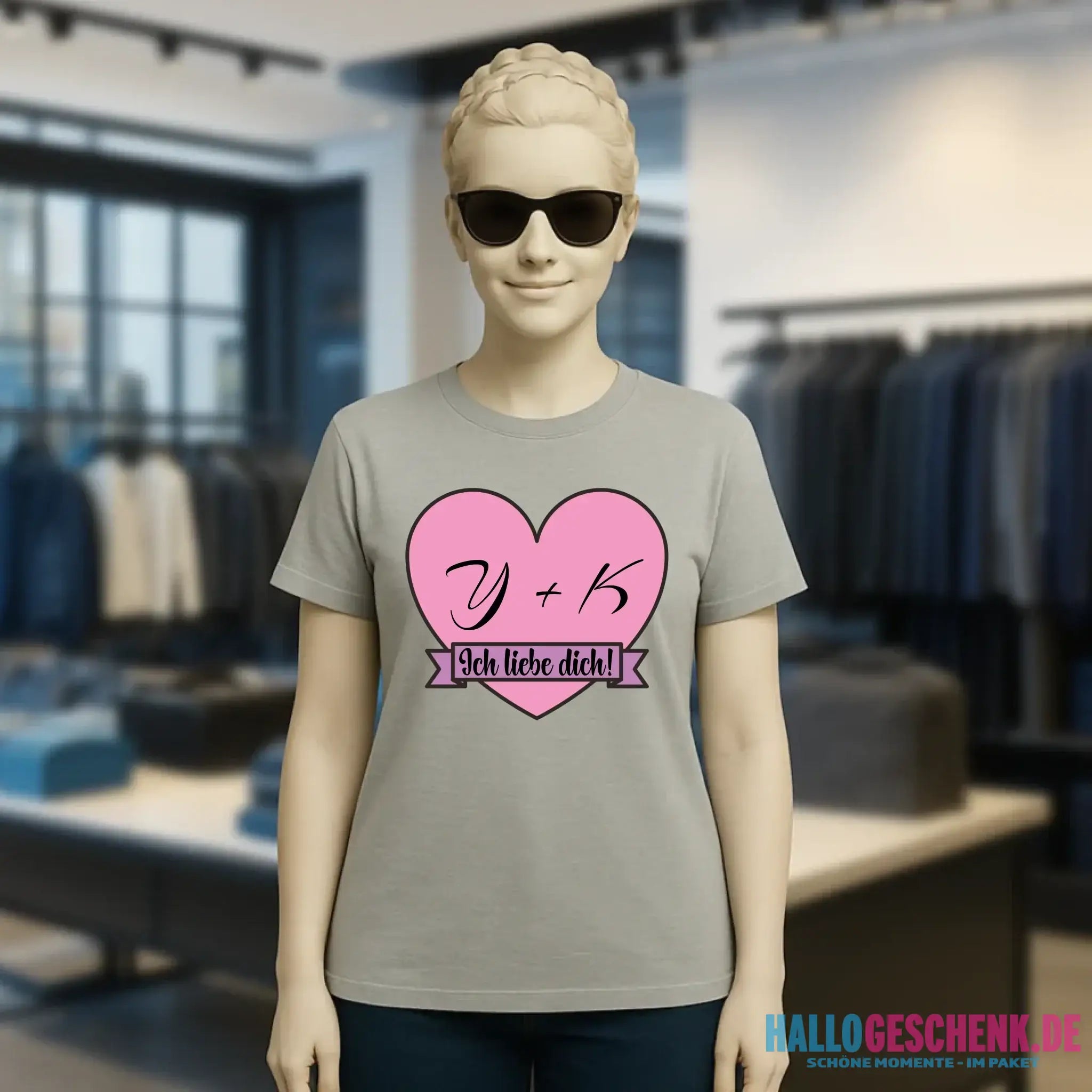 Herz mit Botschaft • Ladies Premium T-Shirt XS-2XL aus Bio-Baumwolle für Damen • Exklusivdesign • personalisiert