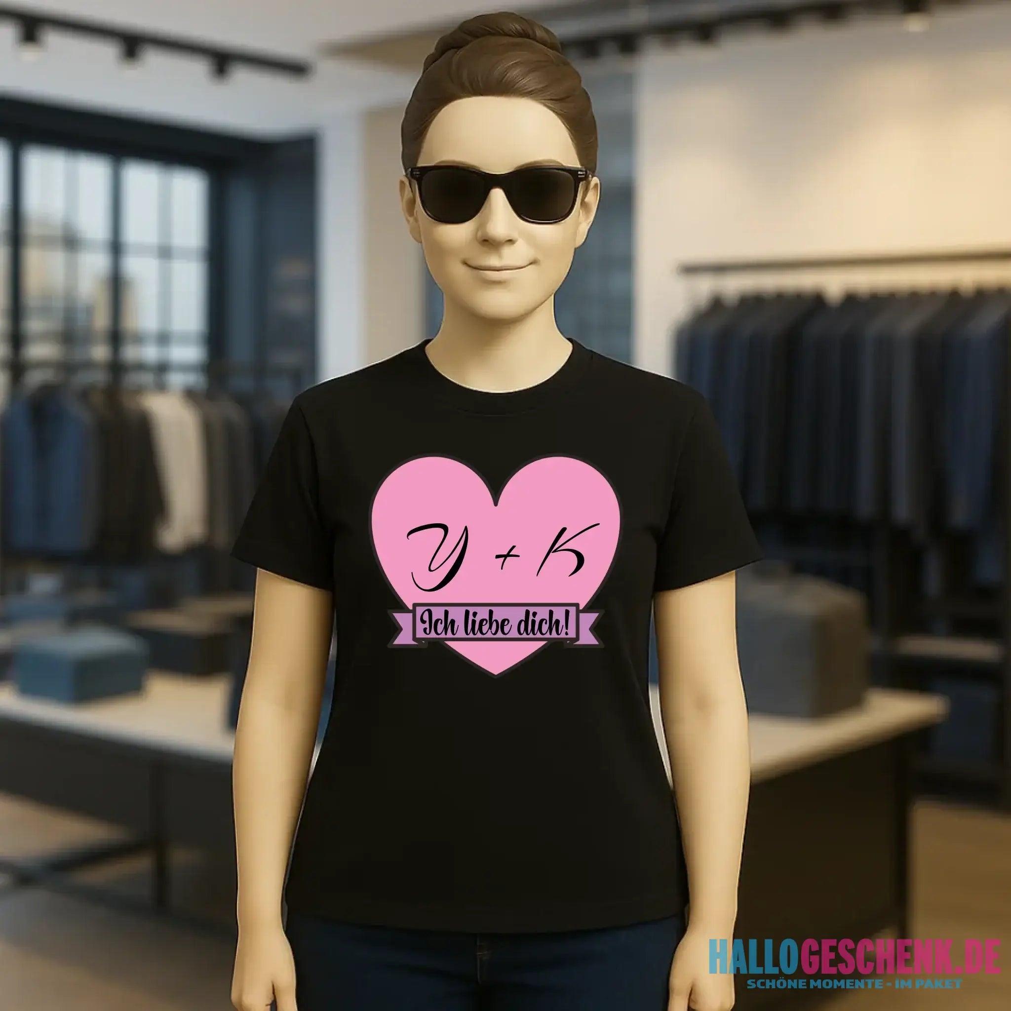 Herz mit Botschaft • Ladies Premium T-Shirt XS-2XL aus Bio-Baumwolle für Damen • Exklusivdesign • personalisiert
