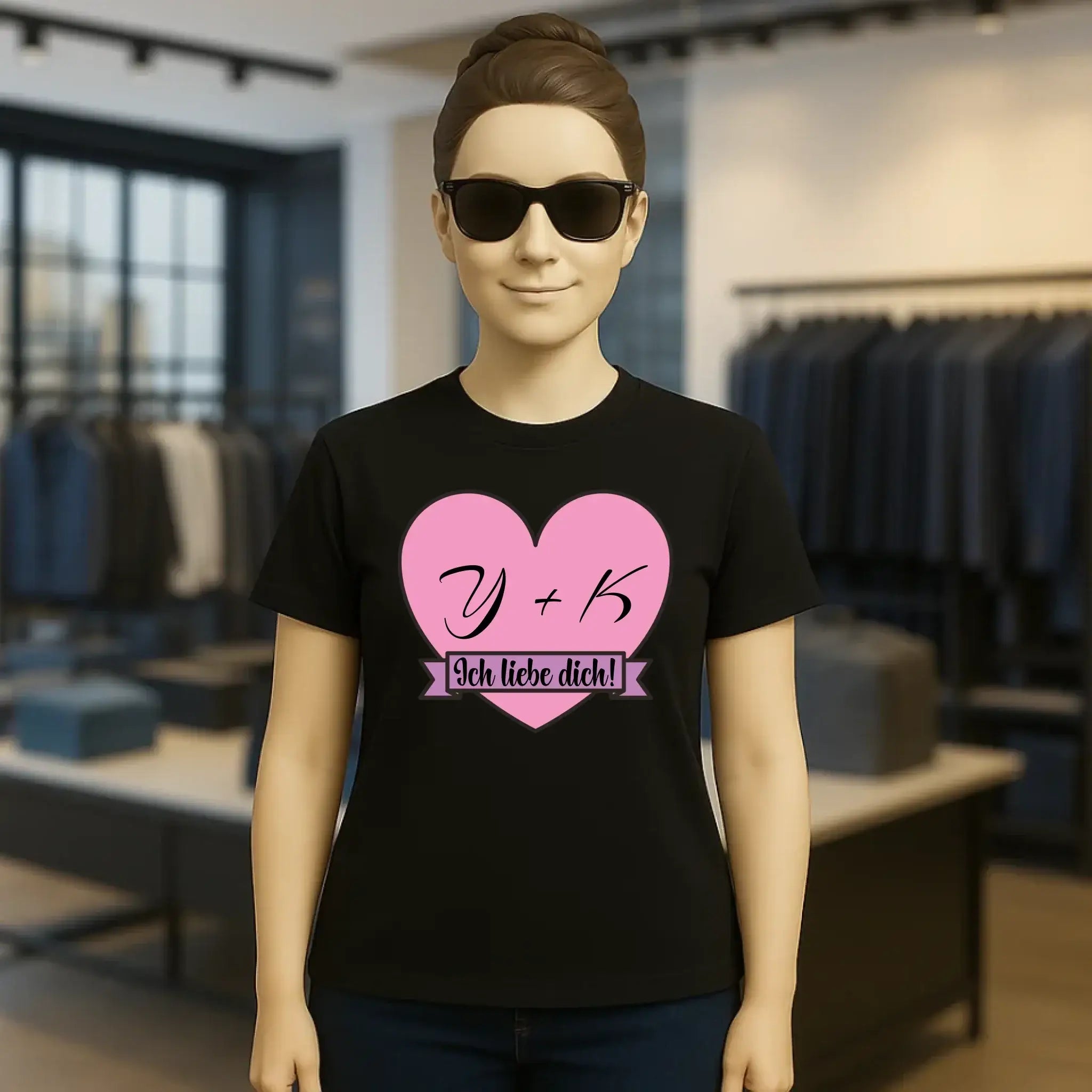 Herz mit Botschaft • Ladies Premium T-Shirt XS-2XL aus Bio-Baumwolle für Damen • Exklusivdesign • personalisiert