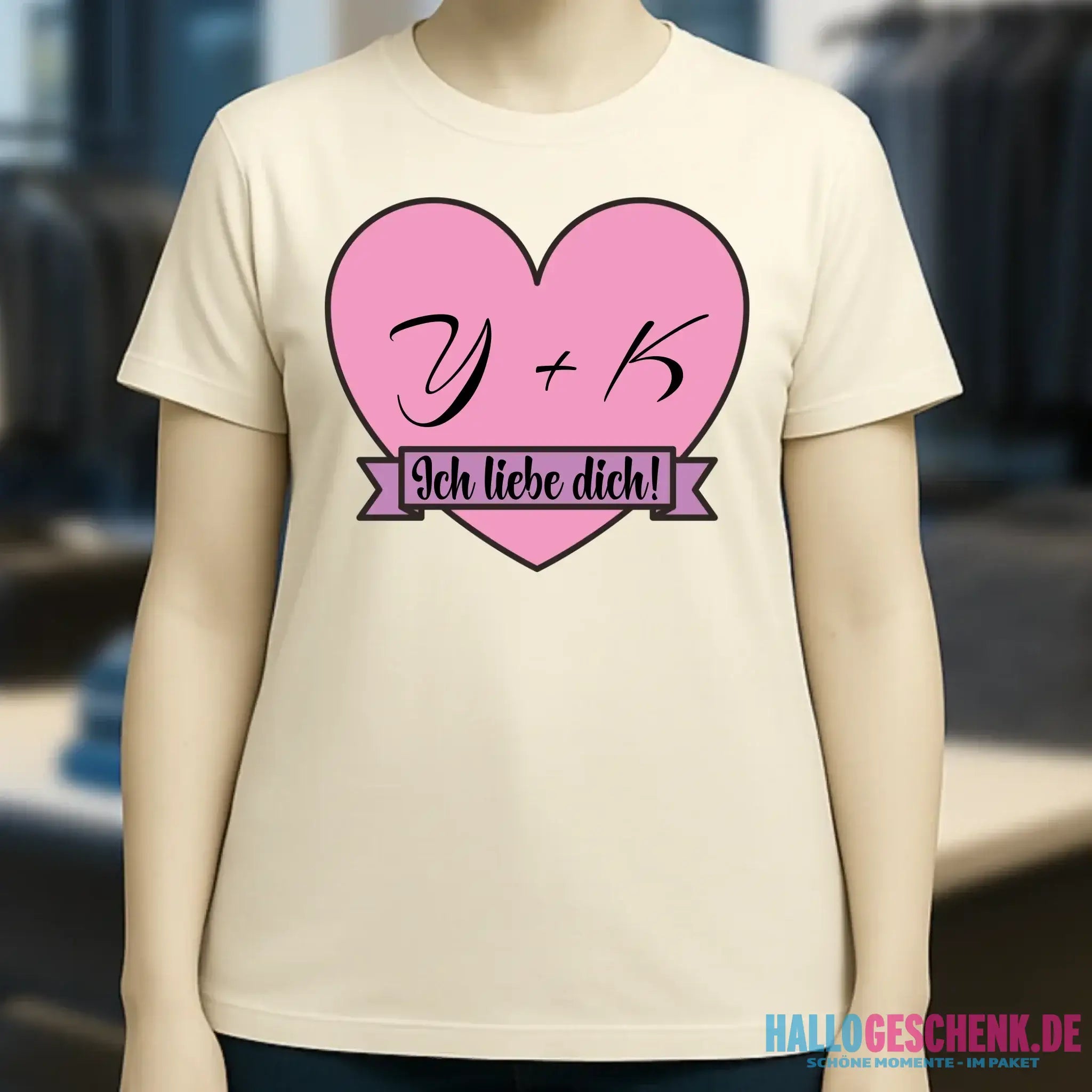 Herz mit Botschaft • Ladies Premium T-Shirt XS-2XL aus Bio-Baumwolle für Damen • Exklusivdesign • personalisiert