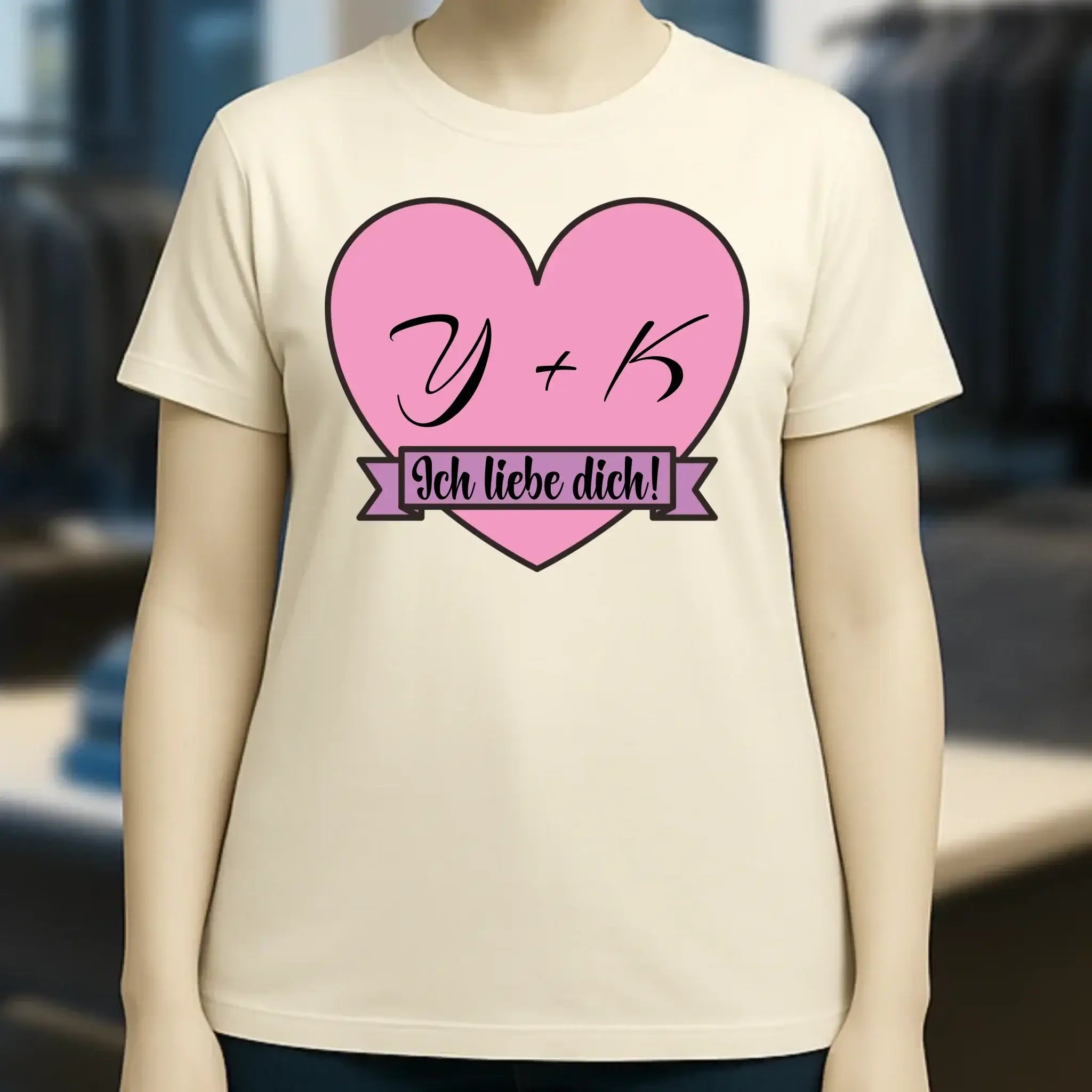 Herz mit Botschaft • Ladies Premium T-Shirt XS-2XL aus Bio-Baumwolle für Damen • Exklusivdesign • personalisiert