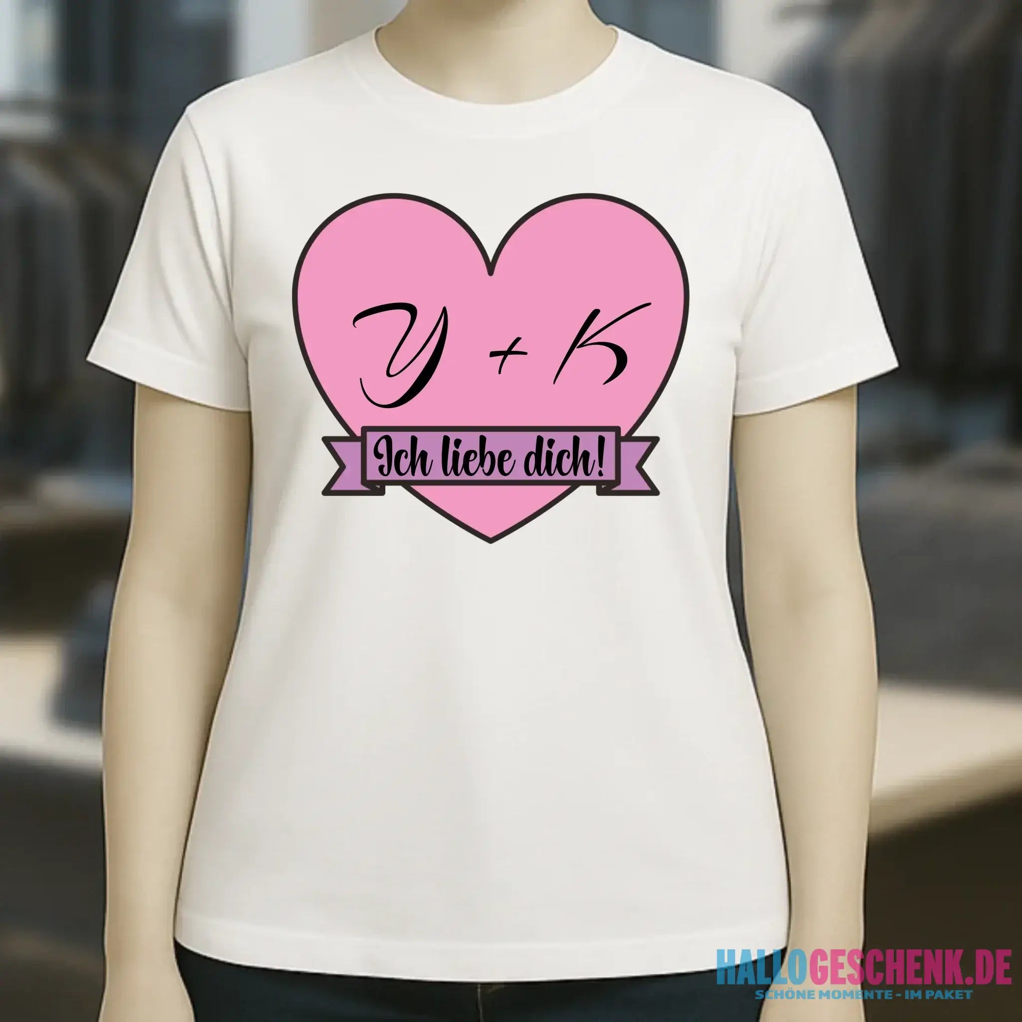 Herz mit Botschaft • Ladies Premium T-Shirt XS-2XL aus Bio-Baumwolle für Damen • Exklusivdesign • personalisiert