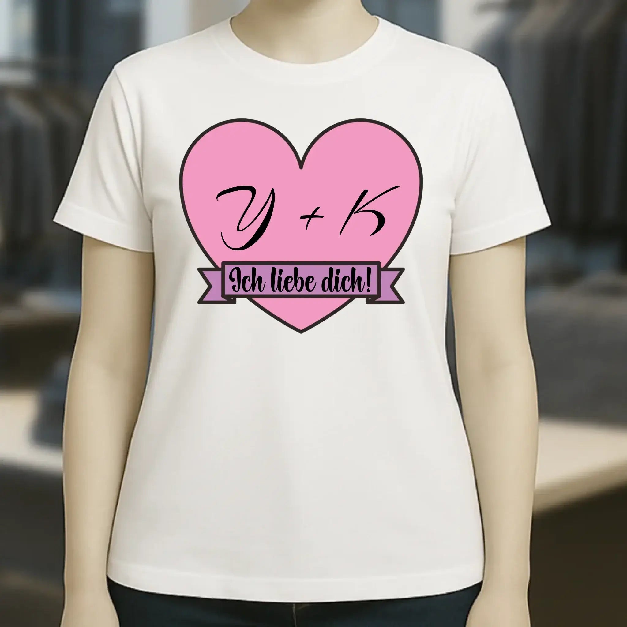 Herz mit Botschaft • Ladies Premium T-Shirt XS-2XL aus Bio-Baumwolle für Damen • Exklusivdesign • personalisiert