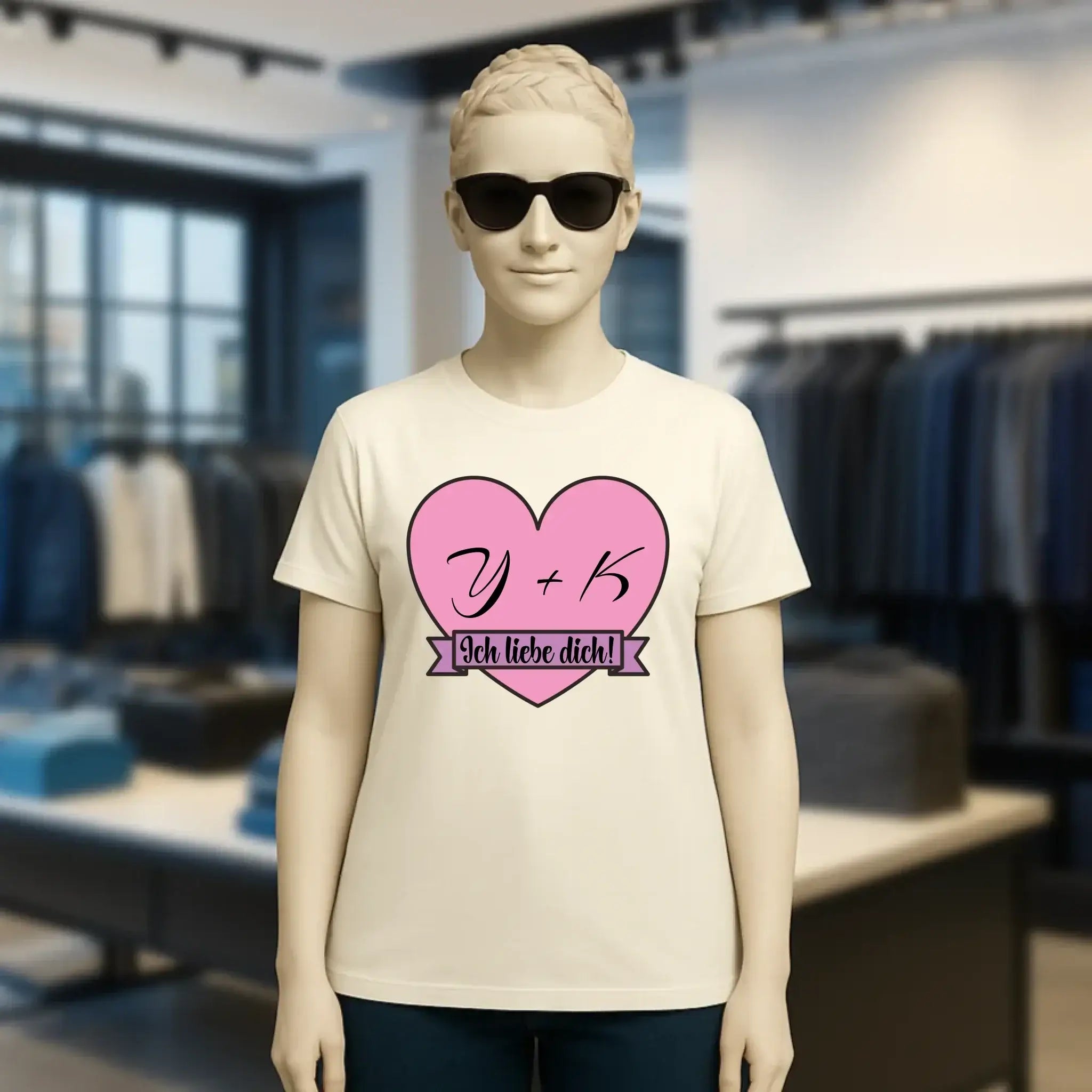 Herz mit Botschaft • Ladies Premium T-Shirt XS-2XL aus Bio-Baumwolle für Damen • Exklusivdesign • personalisiert